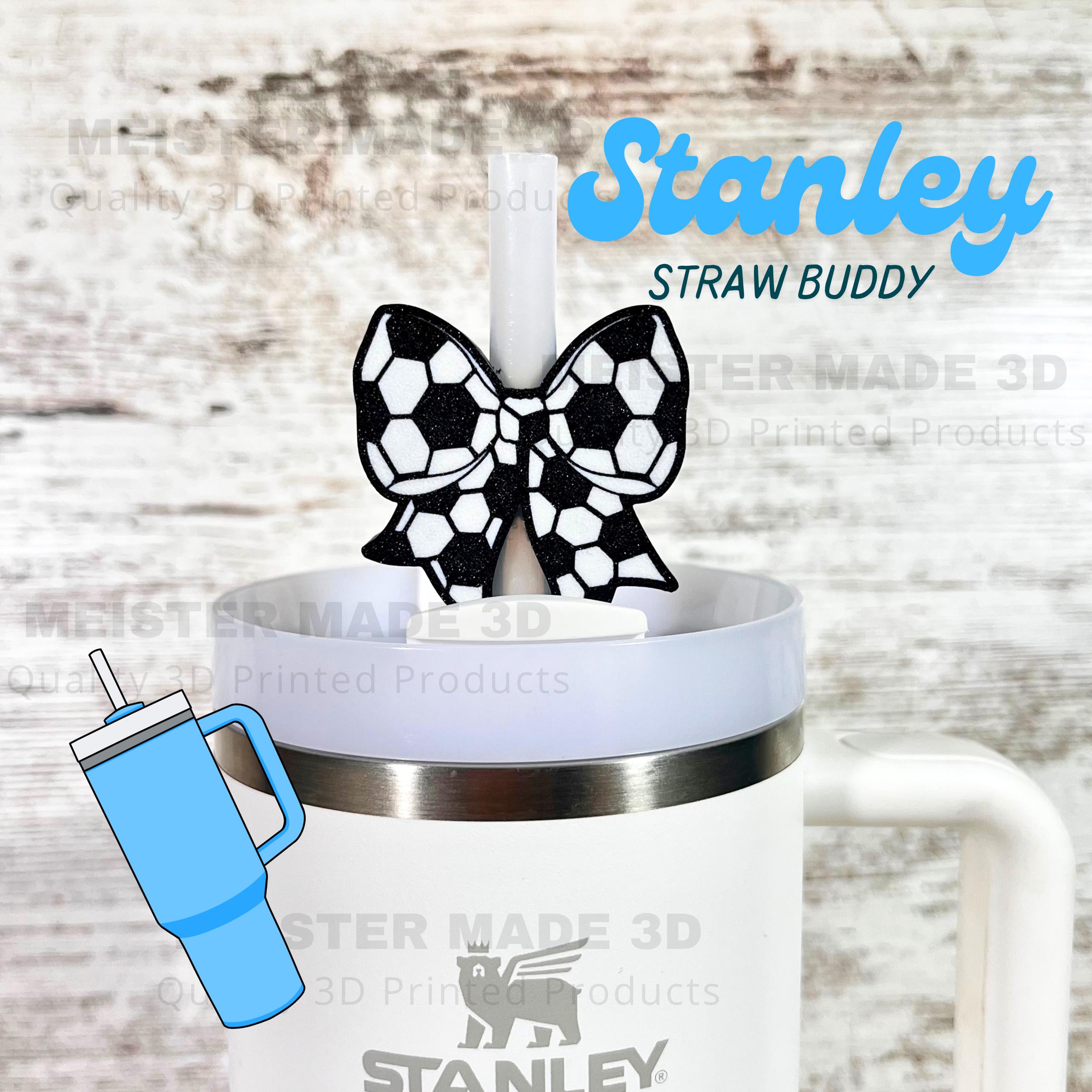 Soccer Bow Stanley Straw Buddy, Stanley Accessories, Straw Topper, trending Stanley, Christmas gifts, tumbler accessories, sports gifts