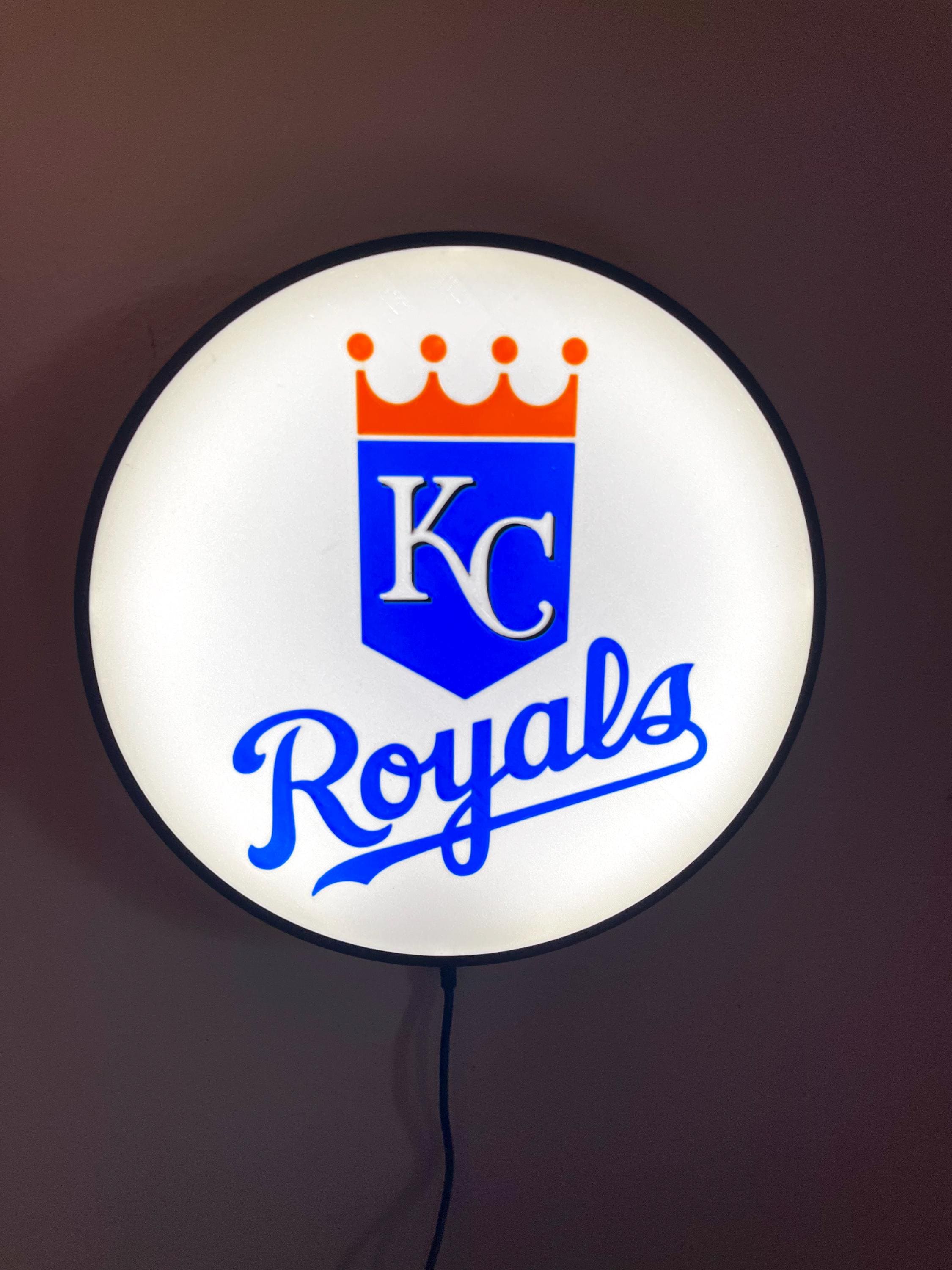 KC, Royal, Light Up Sign, Baseball, Kansas City, LED Signs, gift for baseball player, baseball lover, illuminated sign