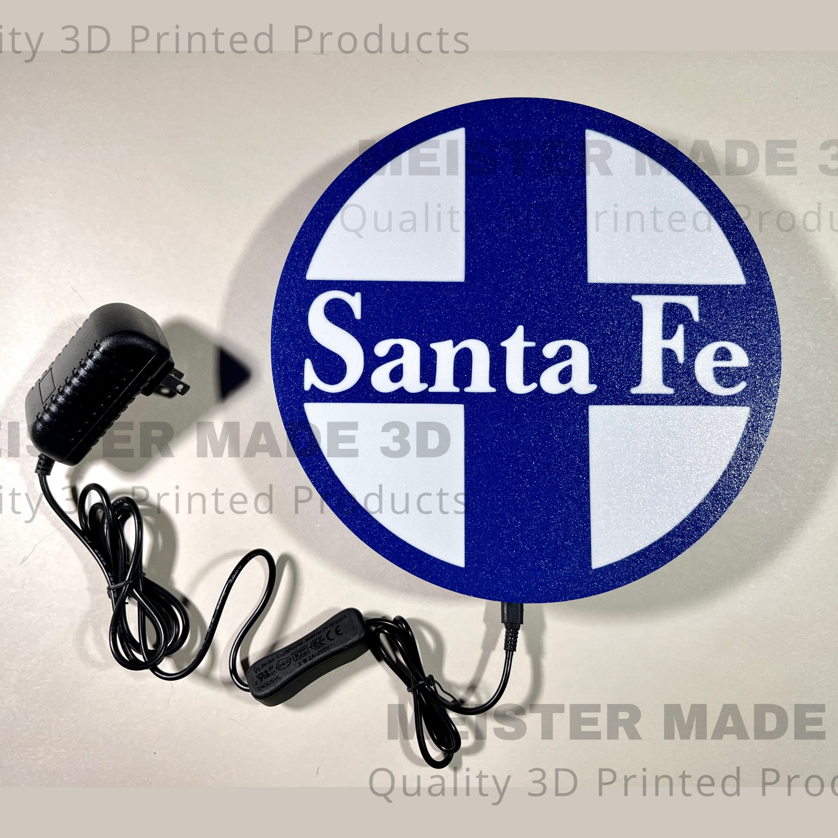 Santa Fe light up sign, illuminated railroad sign, train gift, LED signs, illuminated sign, train enthusiast, gift for railroad enthusiast