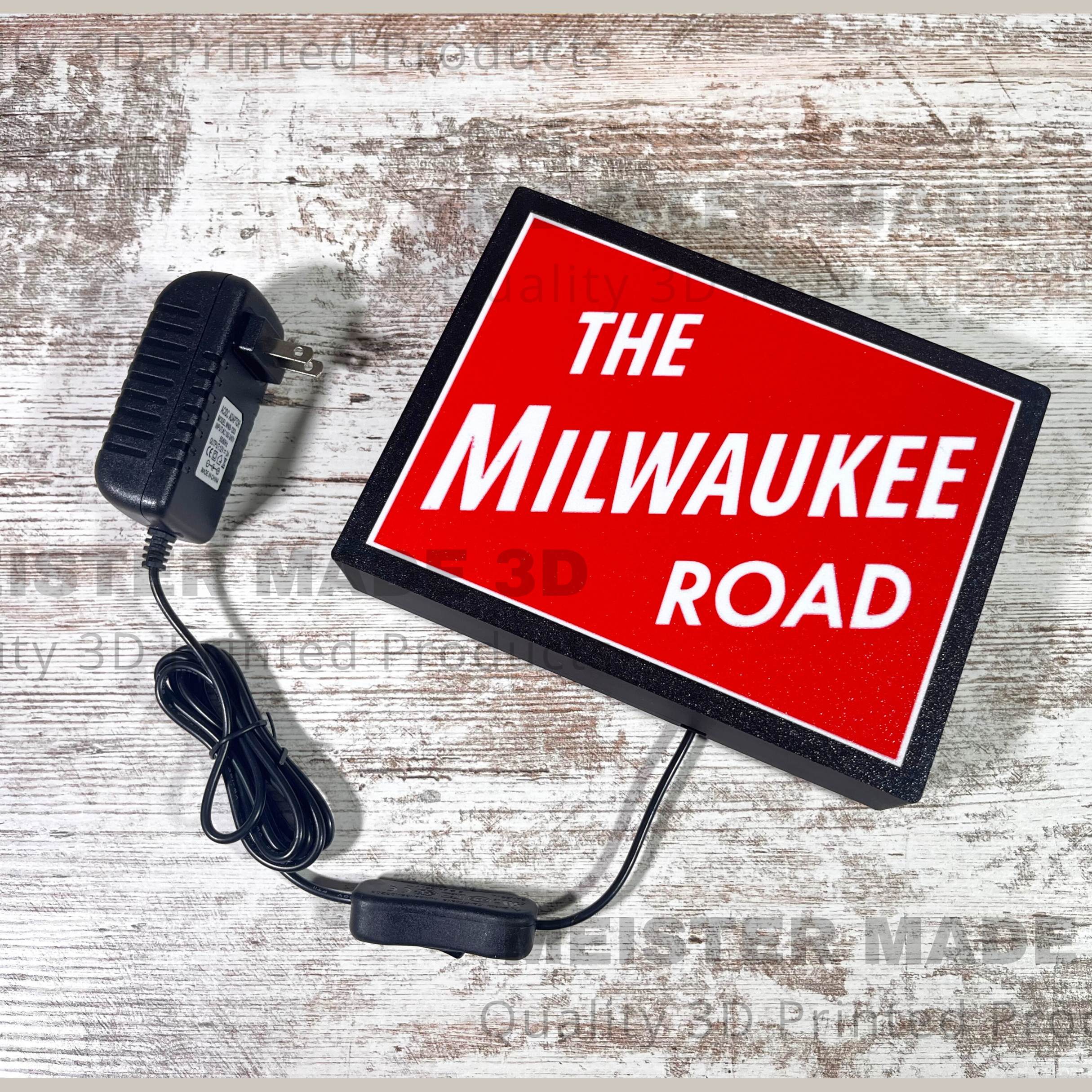 Milwaukee Road light up sign, train gifts, railroad collector, railroad sign, light up train sign, model railroad gift, illuminated signs