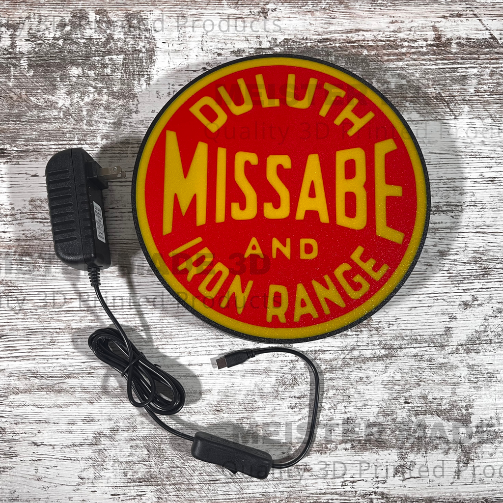 Duluth Missabe & Iron Range LED Illuminated Train Sign