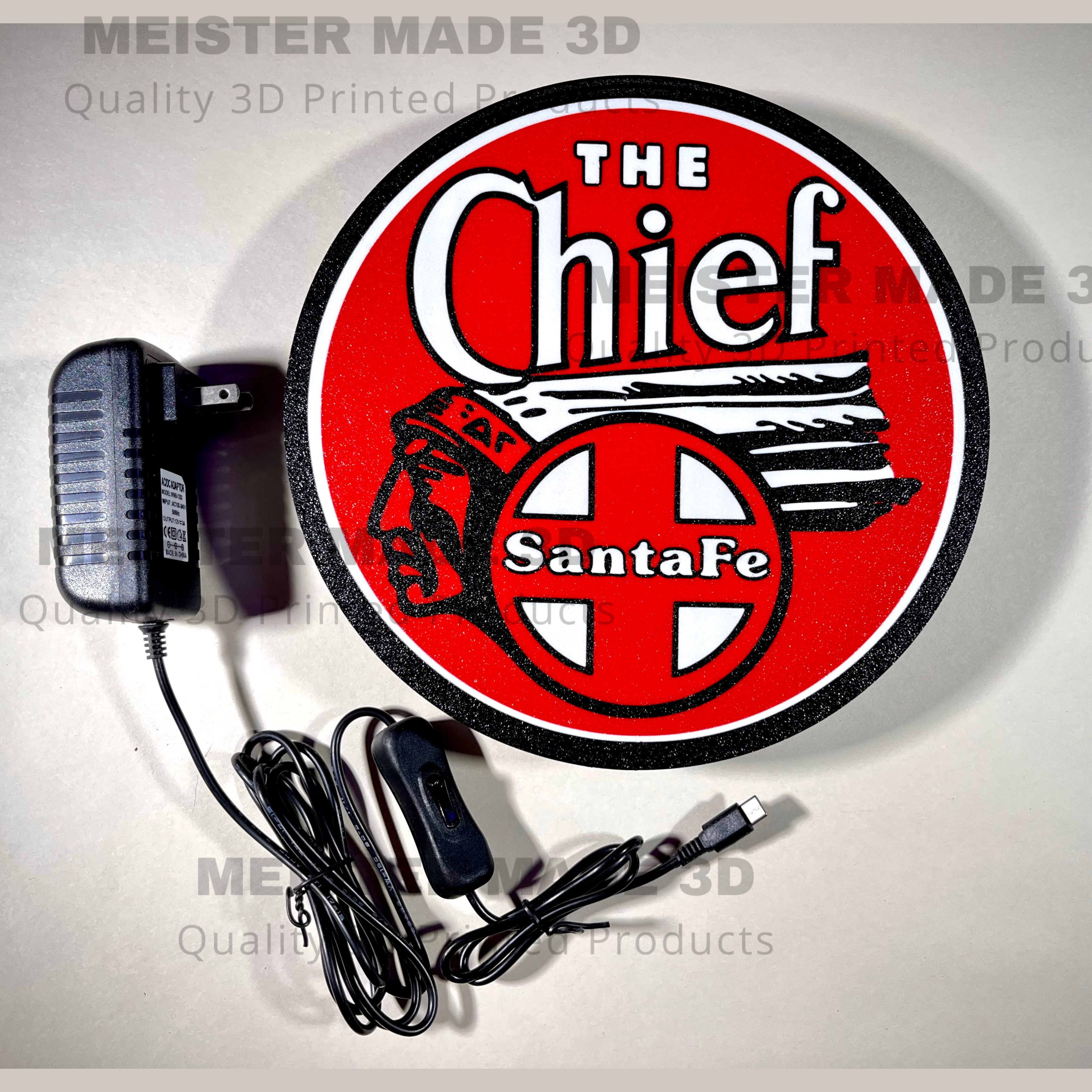 Santa Fe, Super Chief, LED Illuminated Train Sign