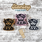 Highland Cow Stanley Tumbler Straw Buddy/Straw Topper available in multiple colors