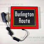 Burlington Route LED Illuminated Train Sign