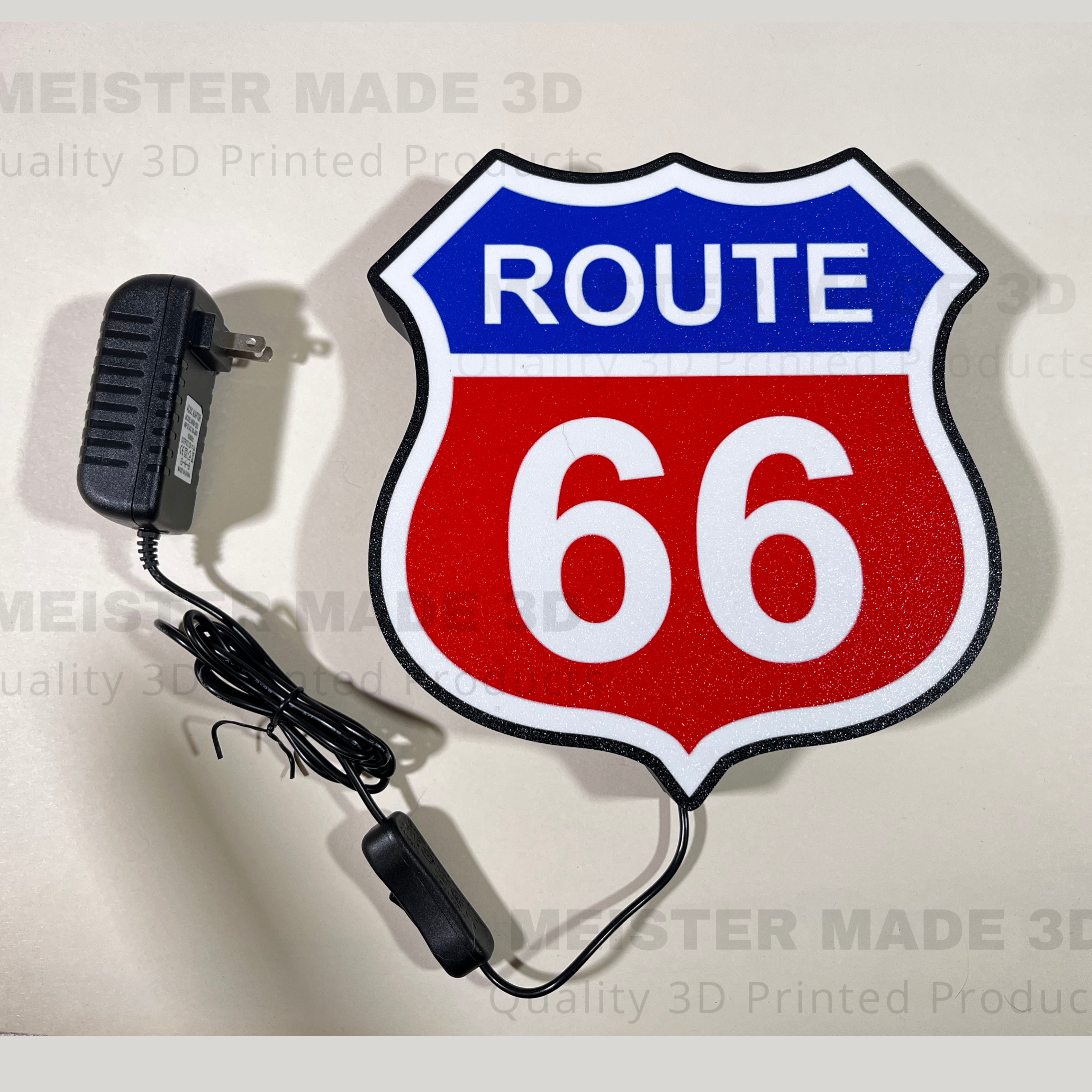 Route 66 LED Illuminated Sign
