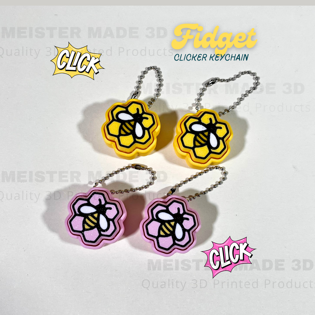 Bumble Bee Fidget Clicker Keychain