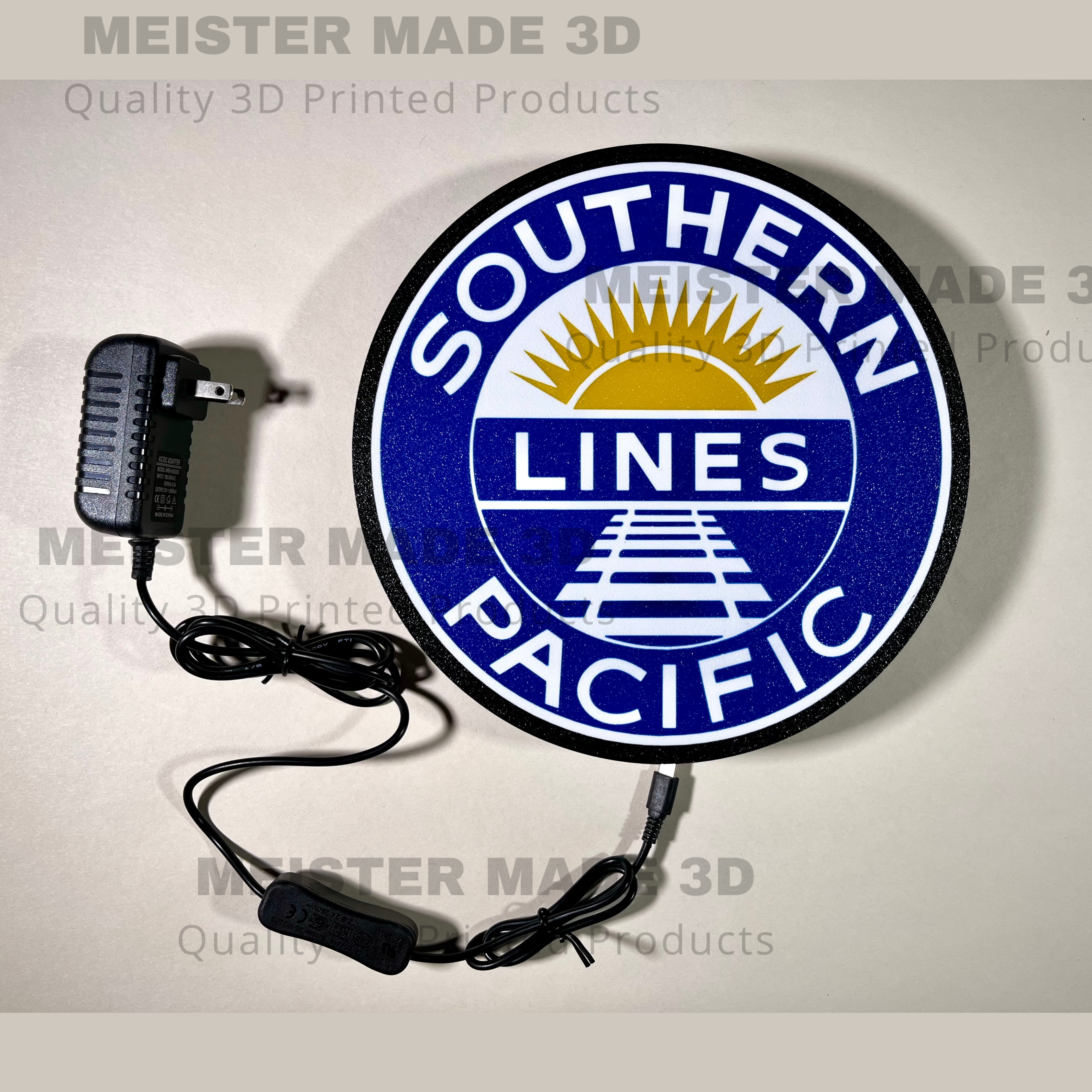 Southern, Pacific, LED Illuminated Train Sign