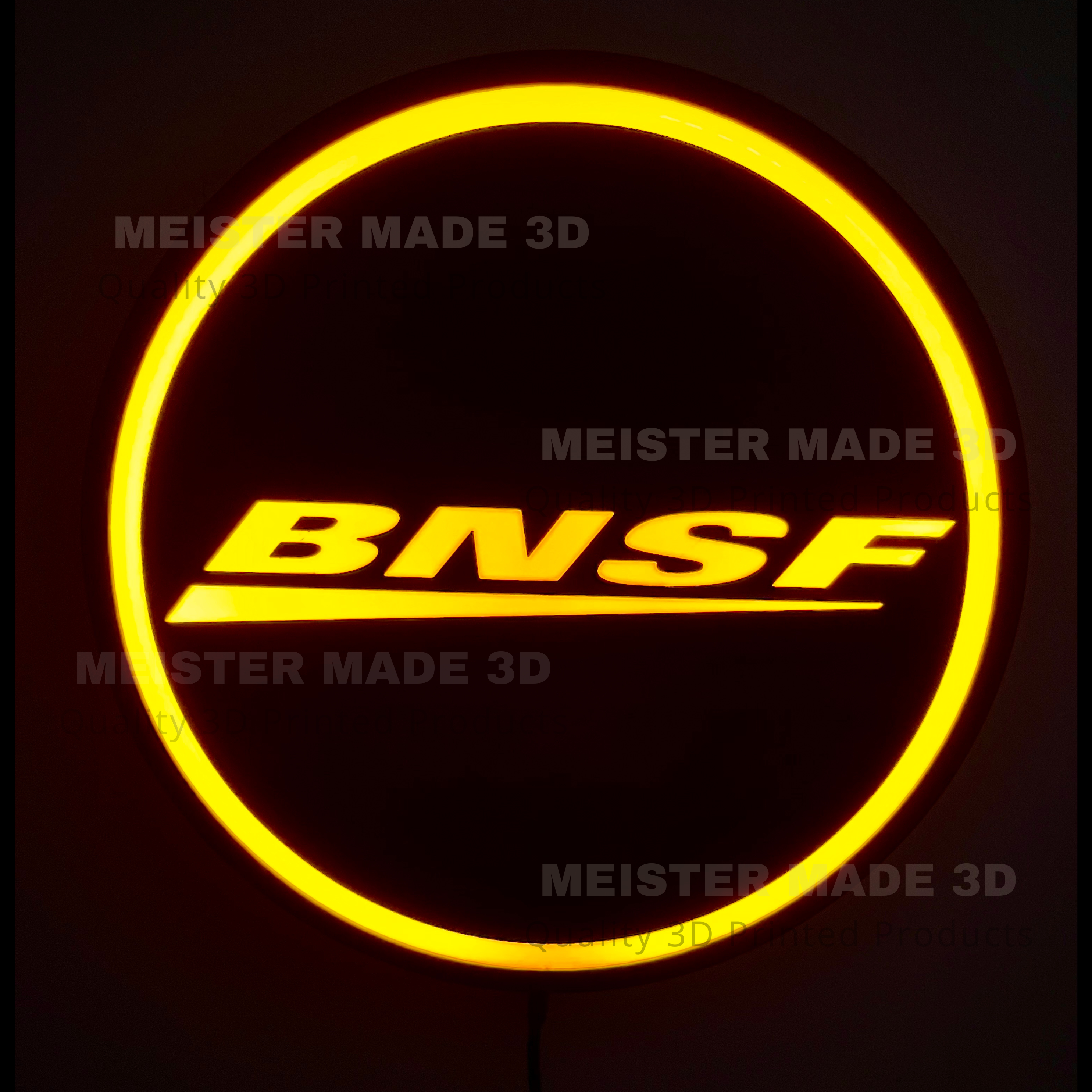 Burlington, Northern, Santa Fe, light up sign, railroad sign, train gift, LED signs, illuminated sign, train enthusiast, gift for RR lover
