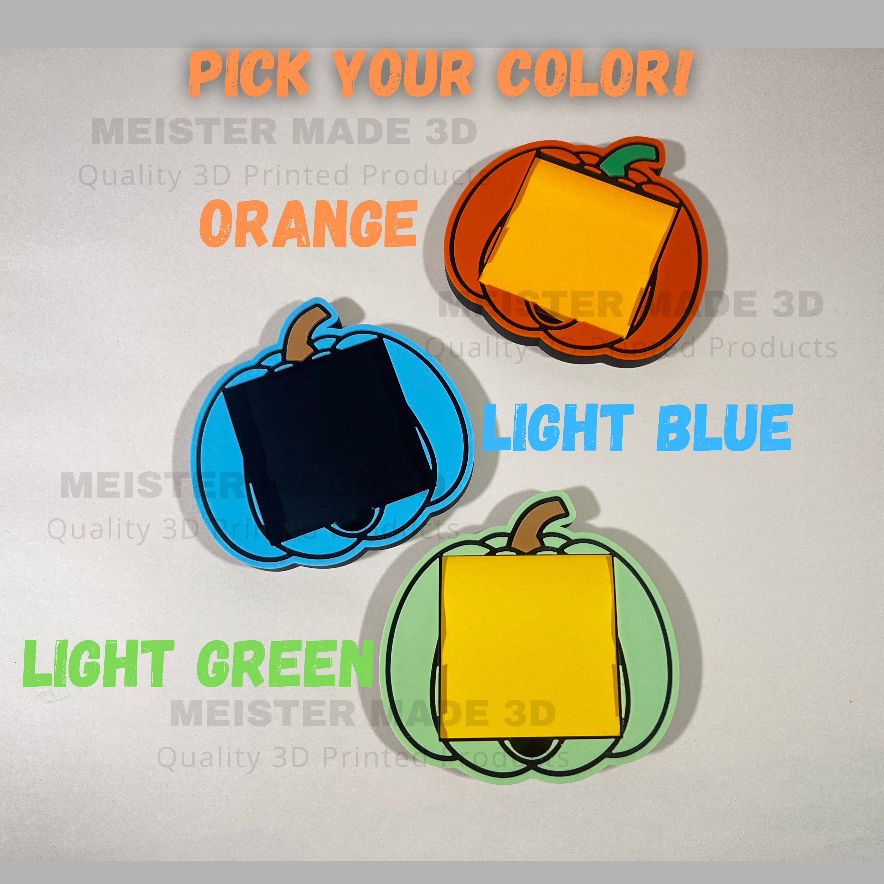 Pumpkin Post-It Note Holder Available in Multiple Colors