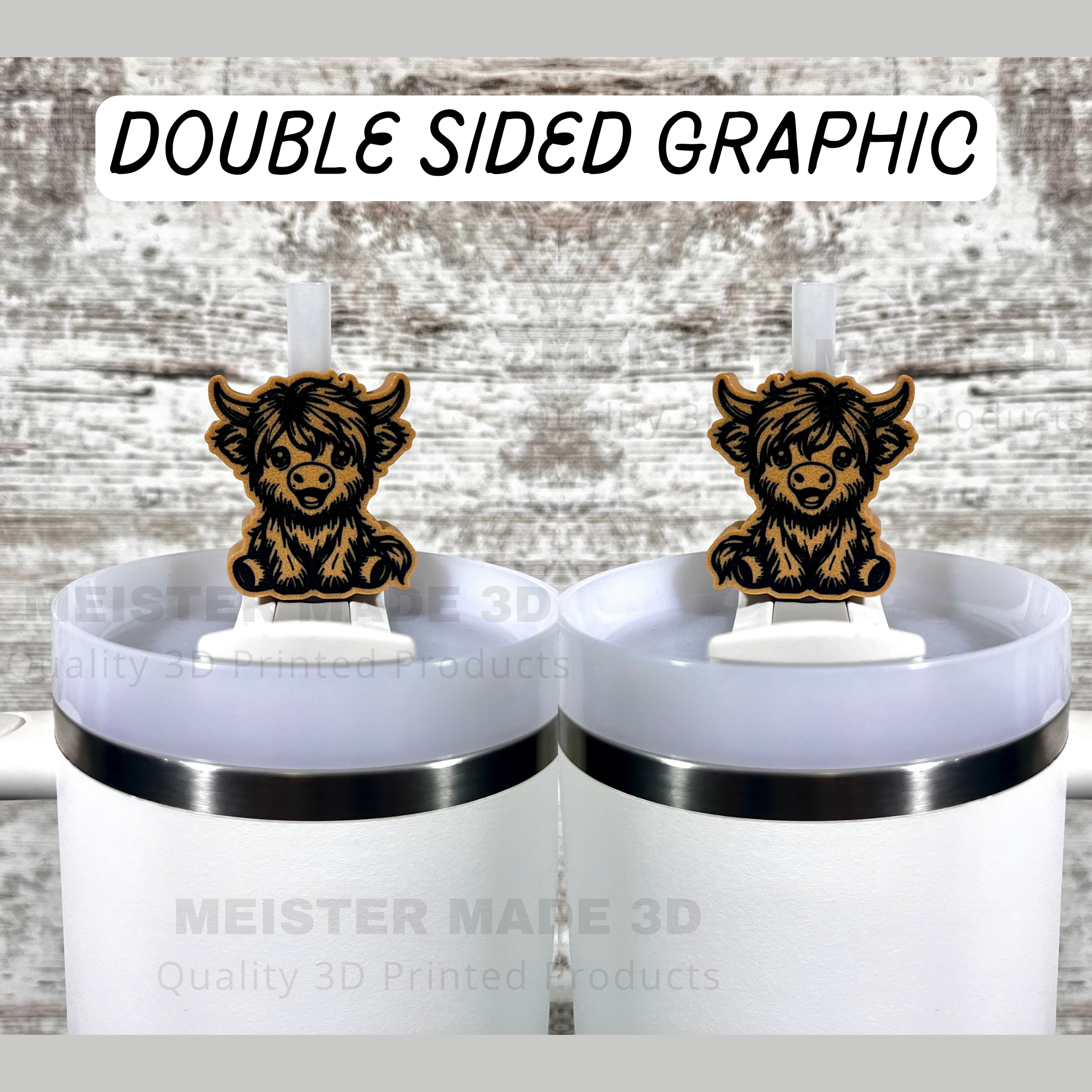 Highland Cow Stanley Tumbler Straw Buddy/Straw Topper available in multiple colors