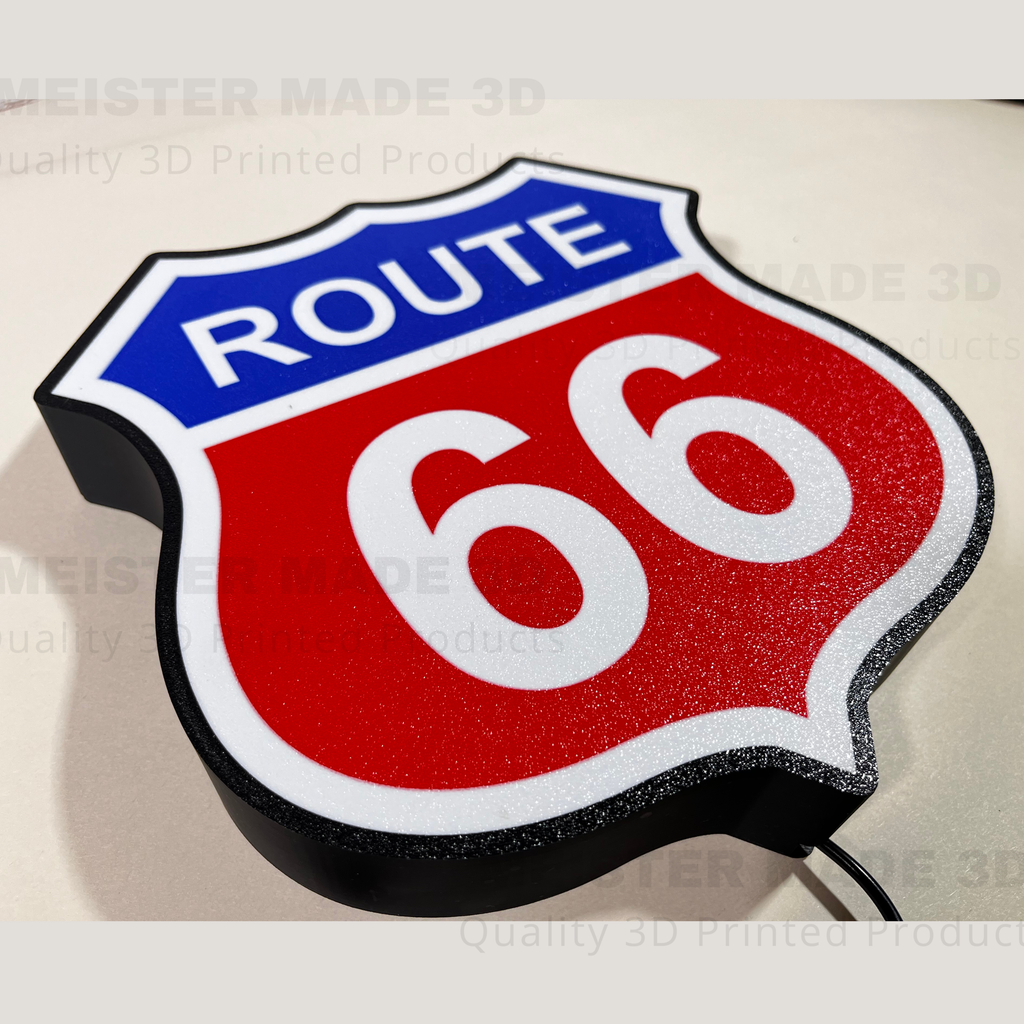Route 66 LED Illuminated Sign