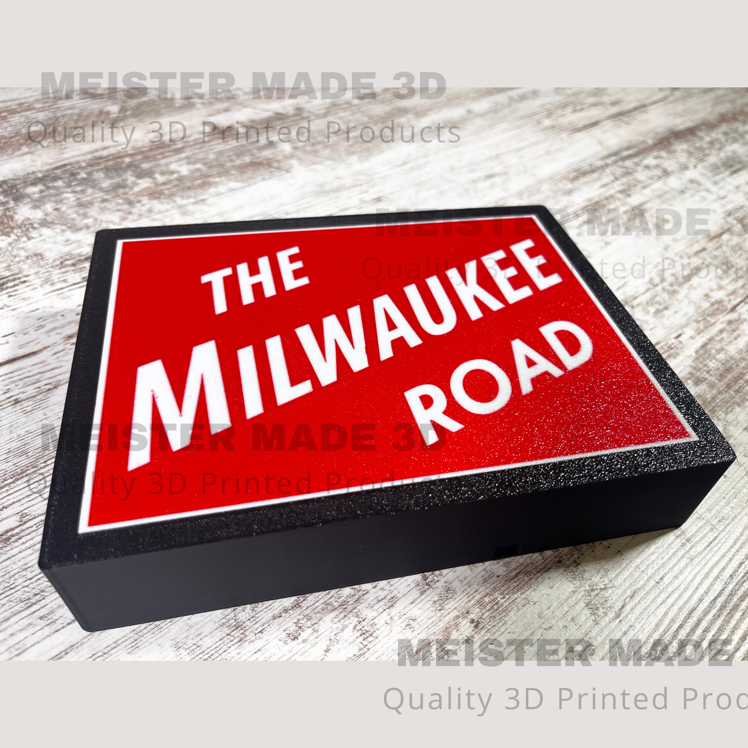 Milwaukee Road light up sign, train gifts, railroad collector, railroad sign, light up train sign, model railroad gift, illuminated signs