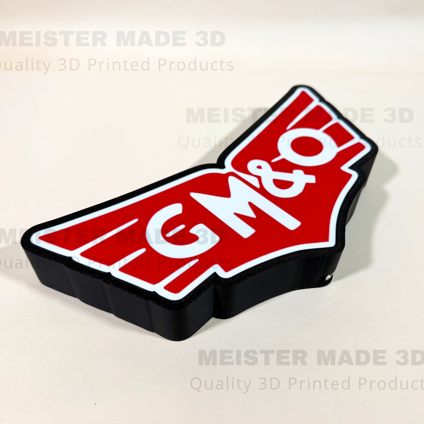 GM&O railroad logo LED Sign on a light white background. MeisterMade3D watermarked text across the image.