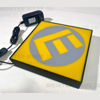 Yellow and gray sign with the letter E in the center.