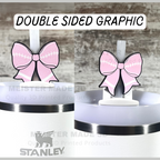 Pink Out Football Bow Stanley Straw Buddy, 20,30,40oz tumblers