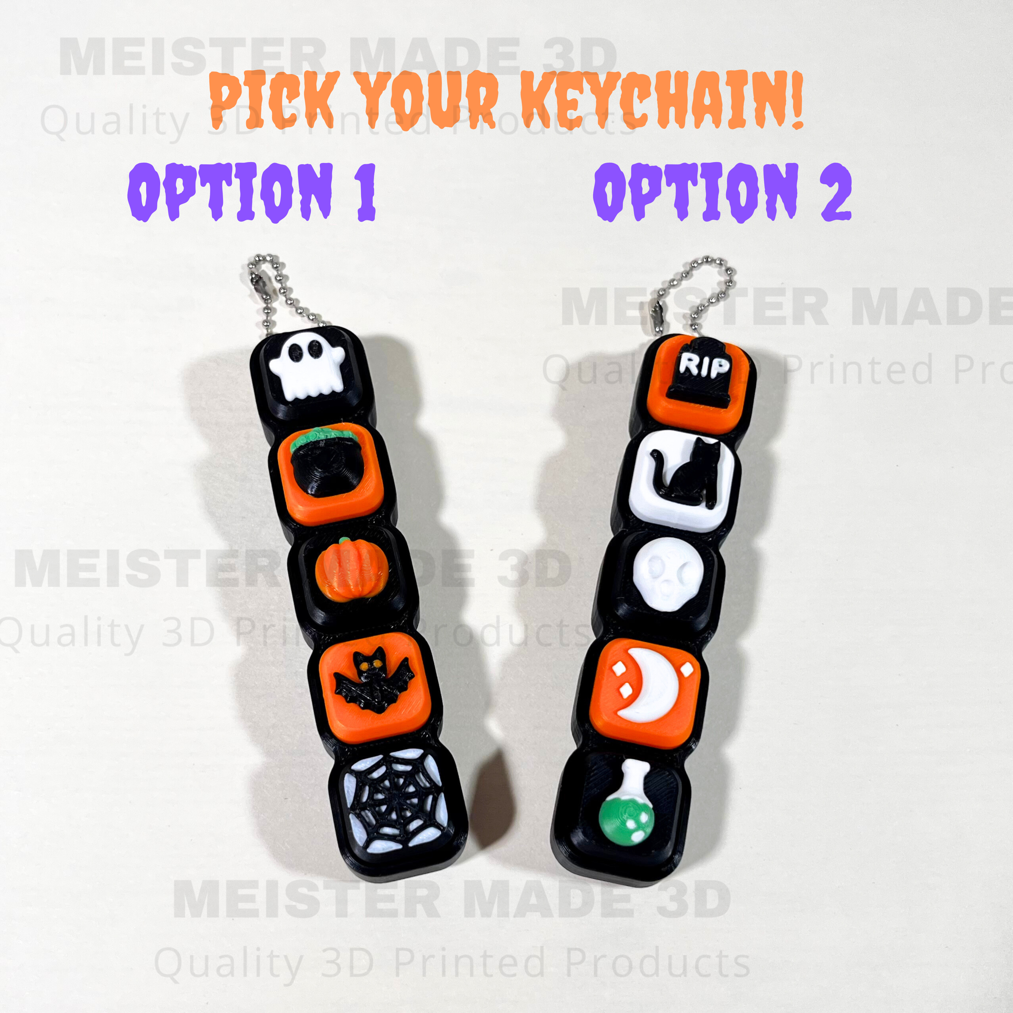 Halloween Fidget Clicker Keychain Sensory Toy with 3D touch and feel icons