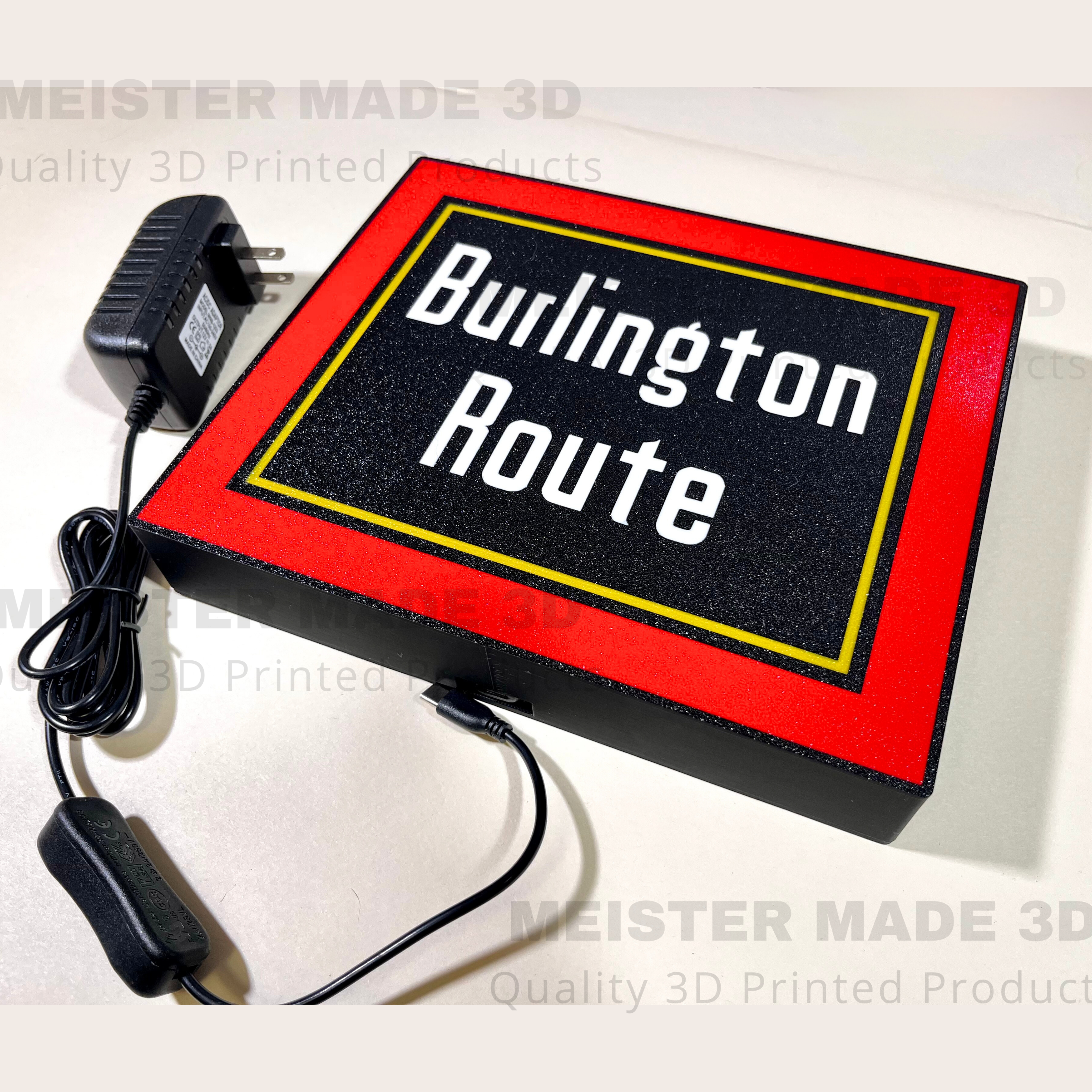 Burlington Route LED Illuminated Train Sign
