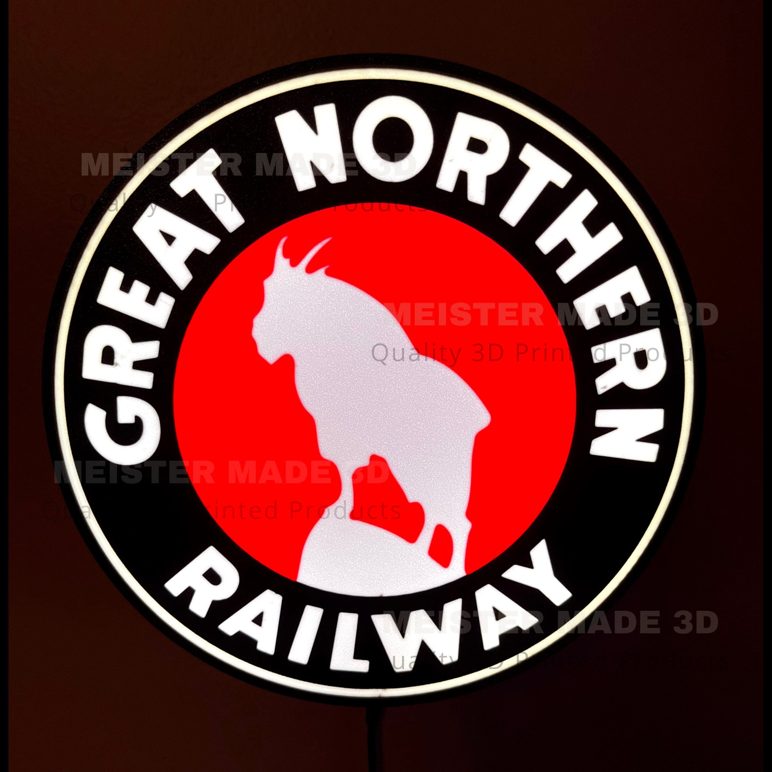 Great Northern light up sign, Railroad decor, railroad gifts, train sign, train enthusiast, train collector, railroad sign, illuminated sign