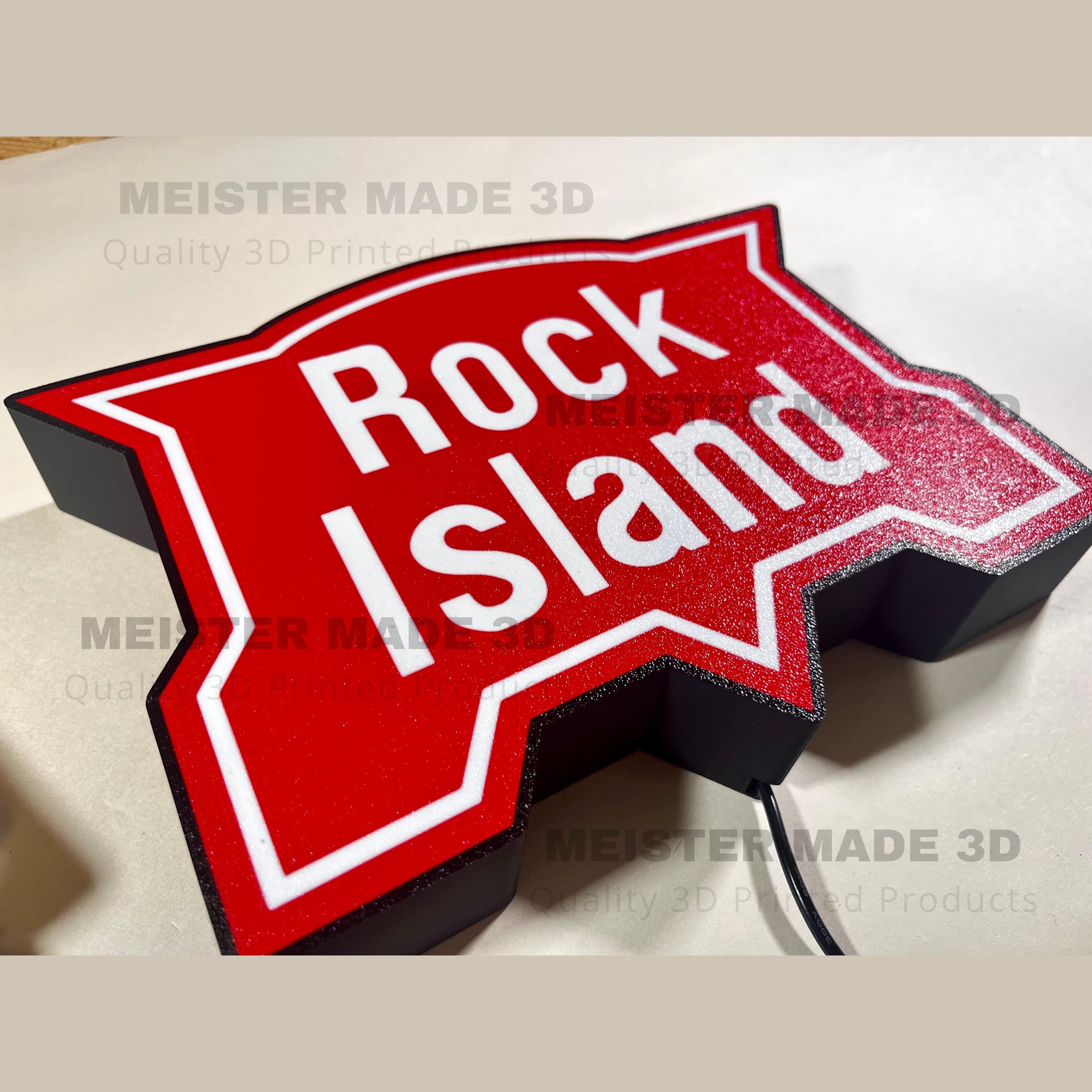 Rock Island light up sign, train gifts, railroad collector, railroad sign, light up train sign, model railroad gift, illuminated signs