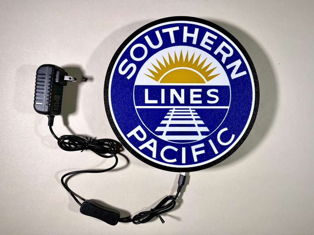 Southern, Pacific, Light up sign, Railroad sign, train gift, LED signs, illuminated sign, train enthusiast, gift for railroad lover