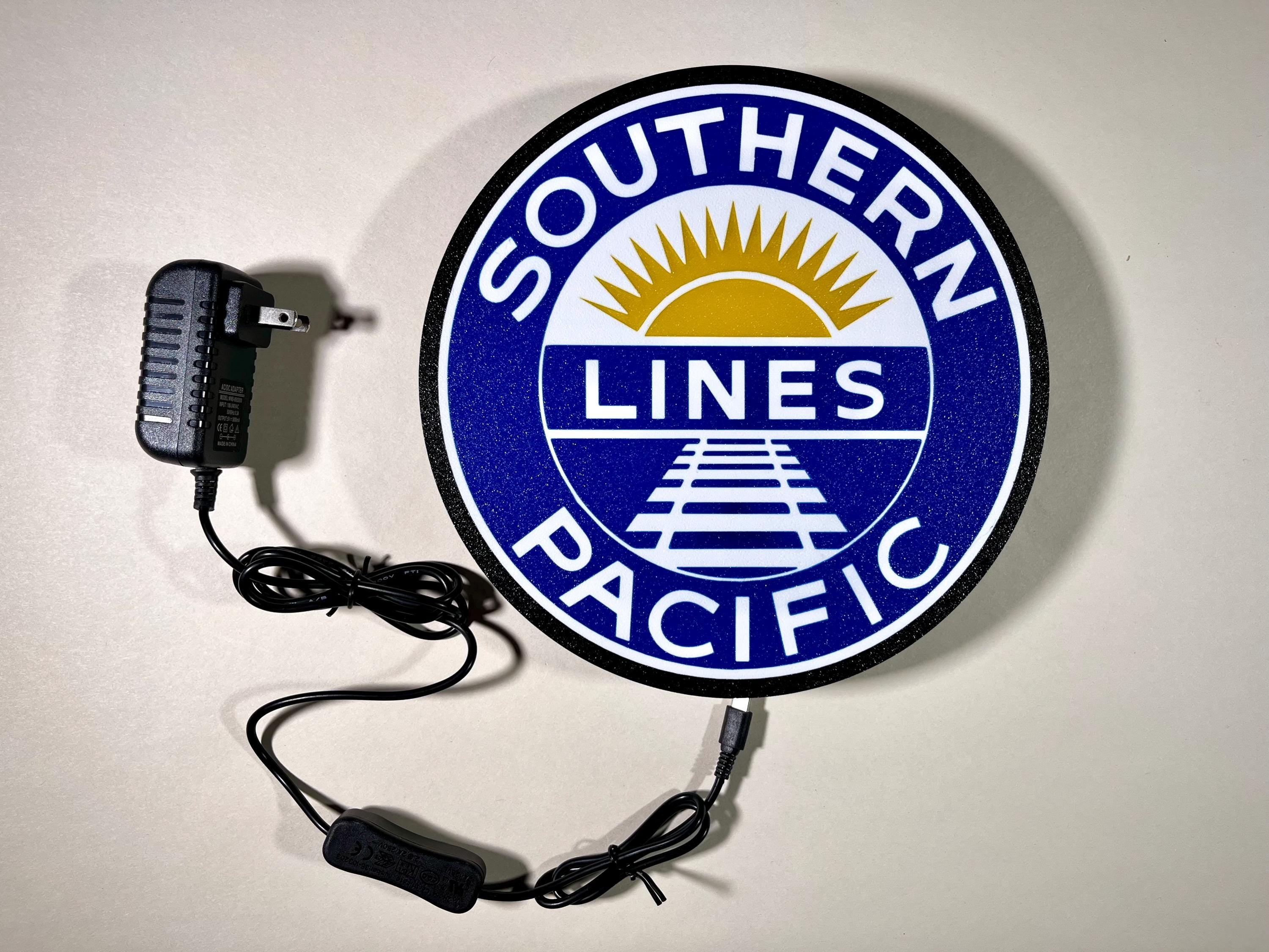 Southern, Pacific, Light up sign, Railroad sign, train gift, LED signs, illuminated sign, train enthusiast, gift for railroad lover