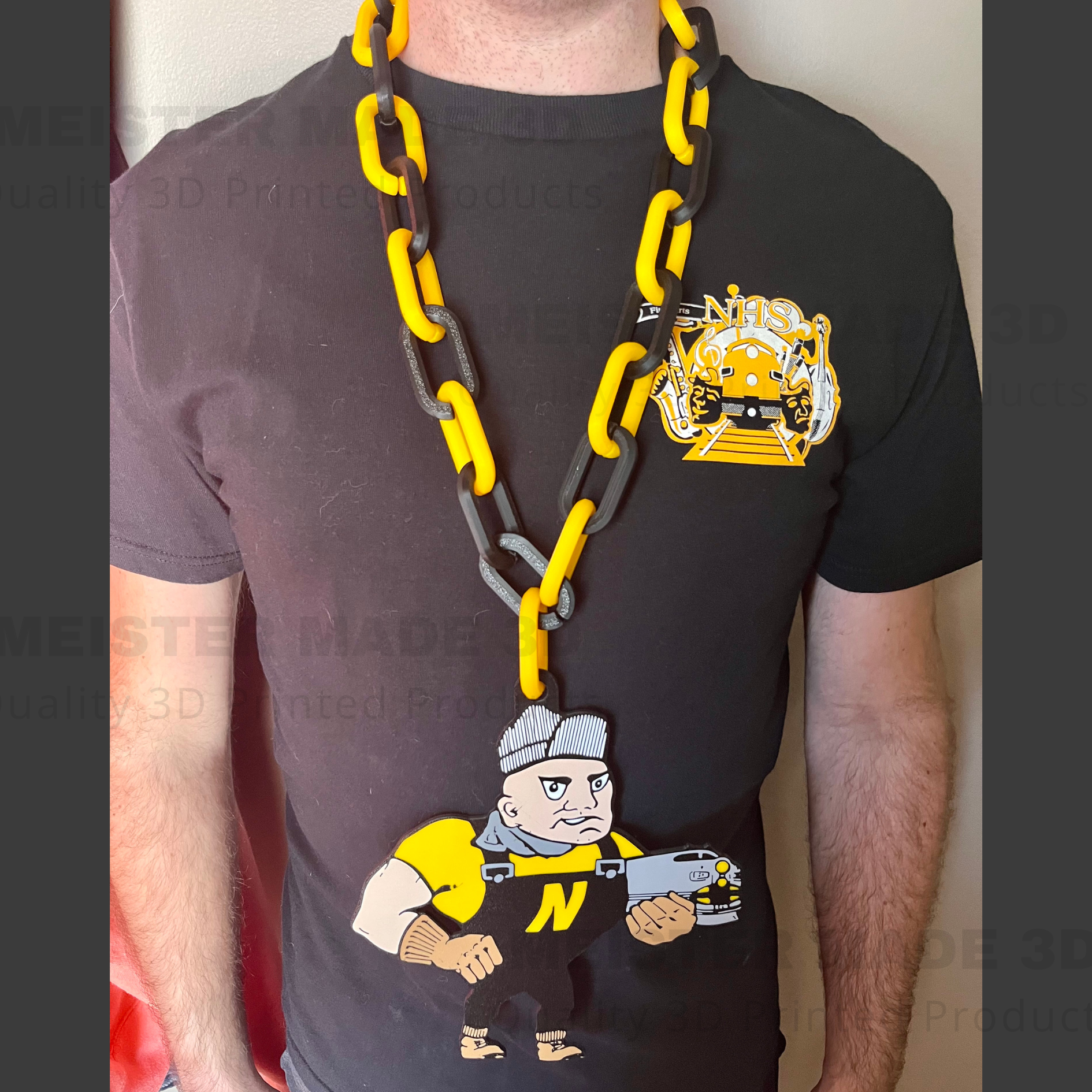 NHS Oversized Hype Chain Turnover Chain, Newton High School Railer accessories and gifts, spirit wear, turnover chain