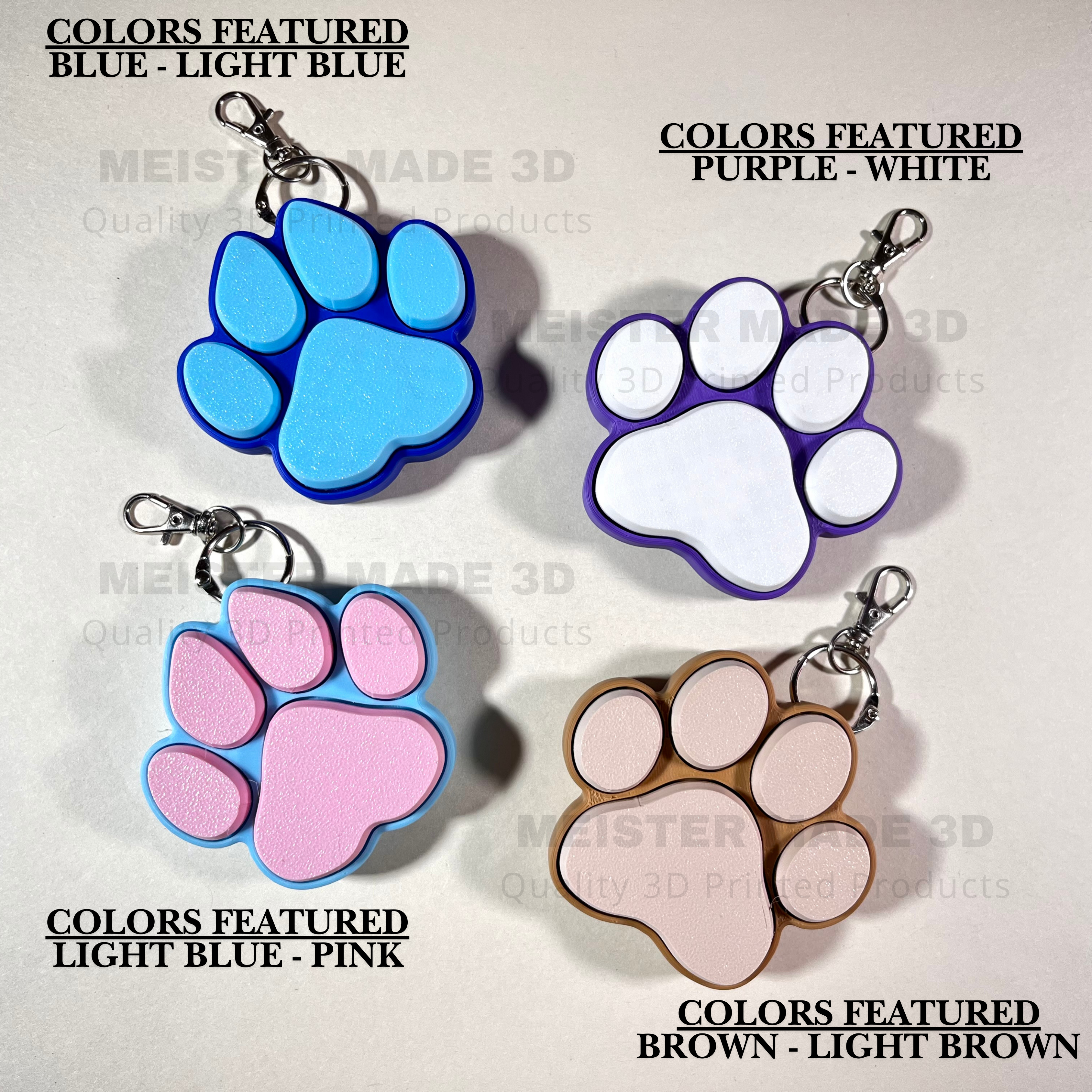 Dog/Cat Paw Fidget Clicker Keychain
