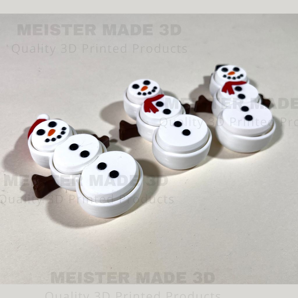 3 snowmen fidget clickers