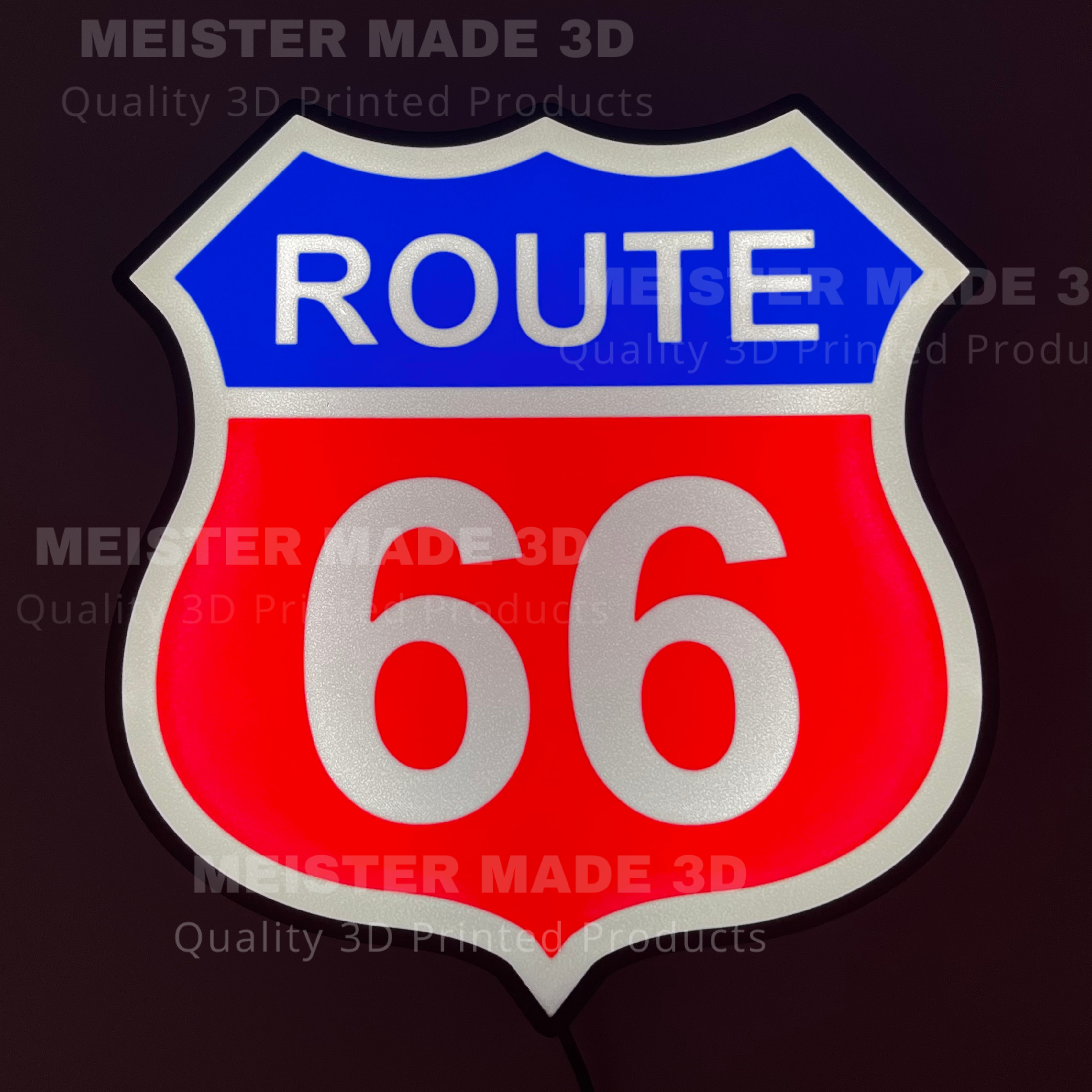 Route 66 LED Illuminated Sign