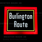 Burlington Route LED Illuminated Train Sign