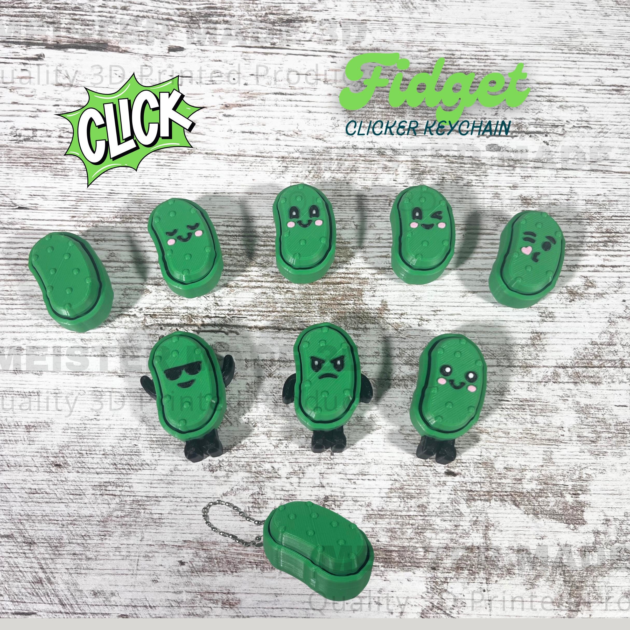 Pickle Fidget Clickers, Desktop and Keychains, Sensory Toy, Autism, ADHD, Stress, Anxiety Relief, ASMR, cute fidget toys, customizable toys
