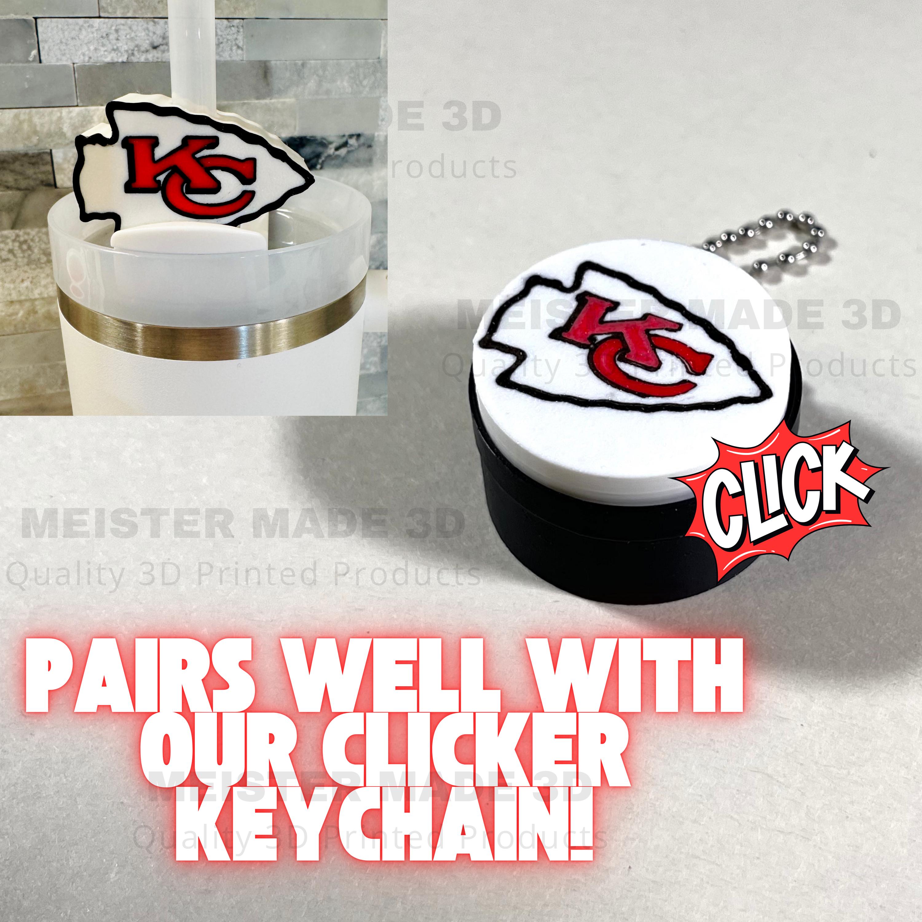 Stanley Straw Topper, KC, Kansas City, Stanley Accessories, Chief, trending stanley, Christmas gifts, tumbler accessories, sports gifts
