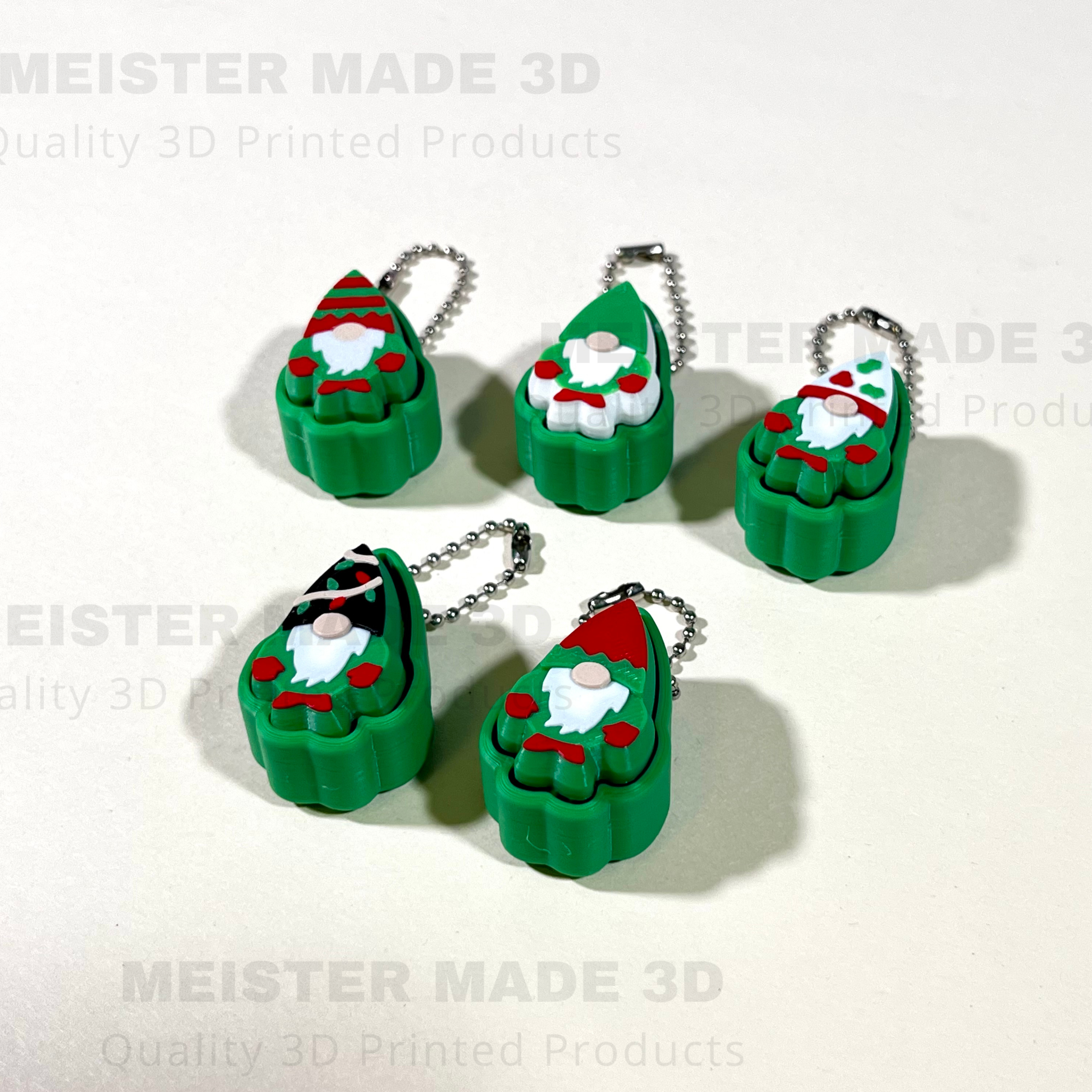 Christmas Gnome Fidget Clicker Keychain