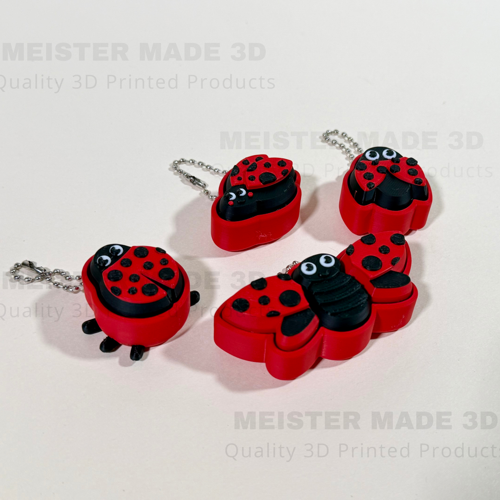 Ladybug Fidget Clicker Keychain