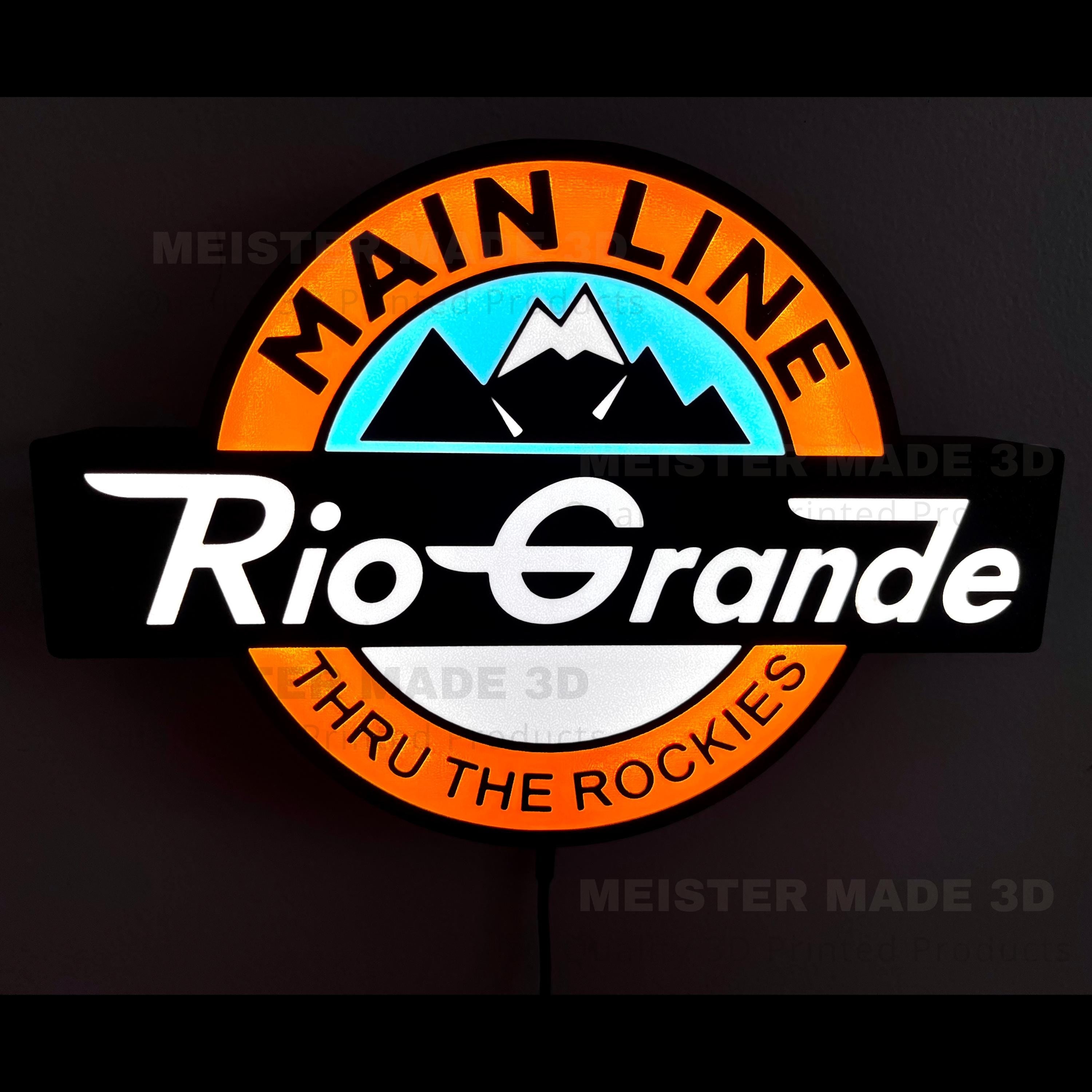 Rio Grande light up sign, Railroad sign, train gift, LED signs, illuminated sign, train enthusiast, gift for railroad lover, railroad light