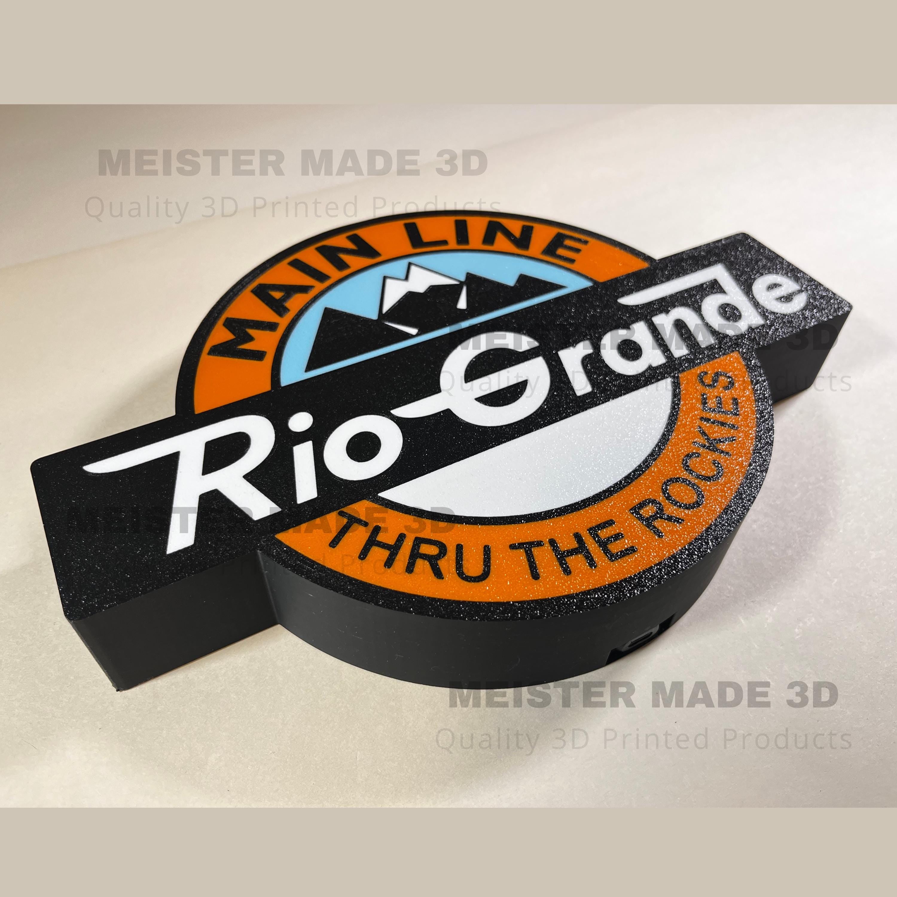 Rio Grande light up sign, Railroad sign, train gift, LED signs, illuminated sign, train enthusiast, gift for railroad lover, railroad light