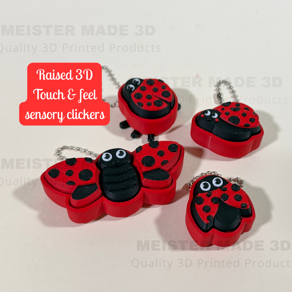Ladybug Fidget Clicker Keychain