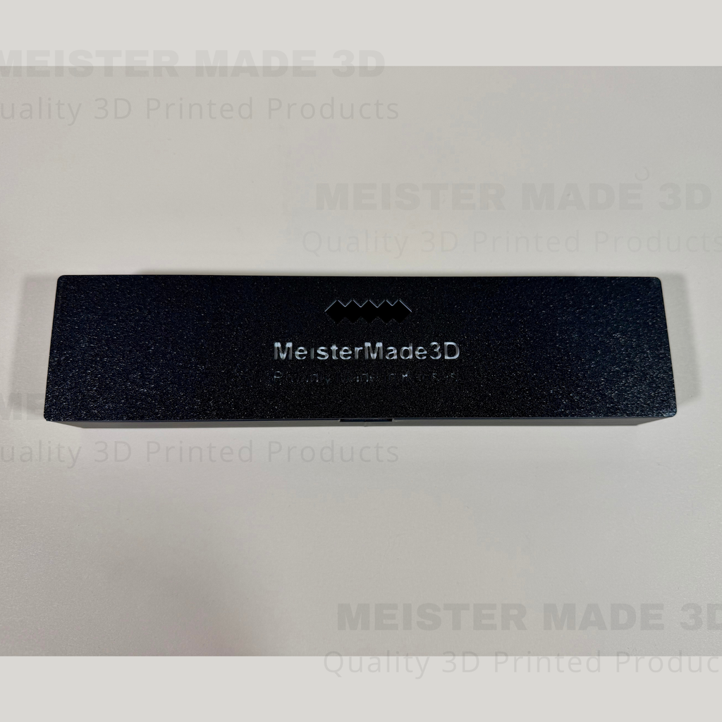 Back side of custom 3D printed Montana Rail Link sign showing clean rear finish and MeisterMade3D branding.