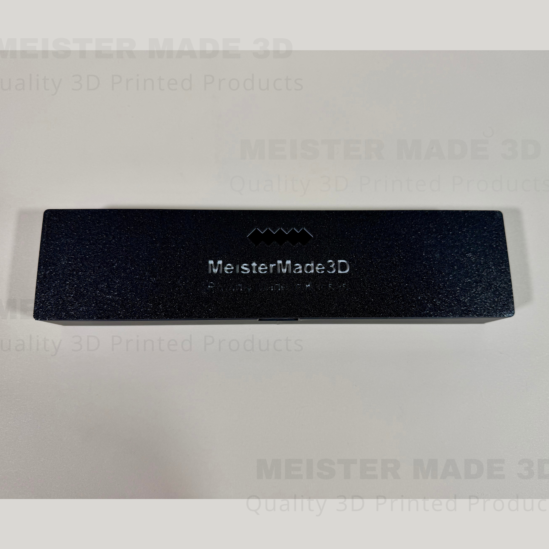 Back side of custom 3D printed Montana Rail Link sign showing clean rear finish and MeisterMade3D branding.