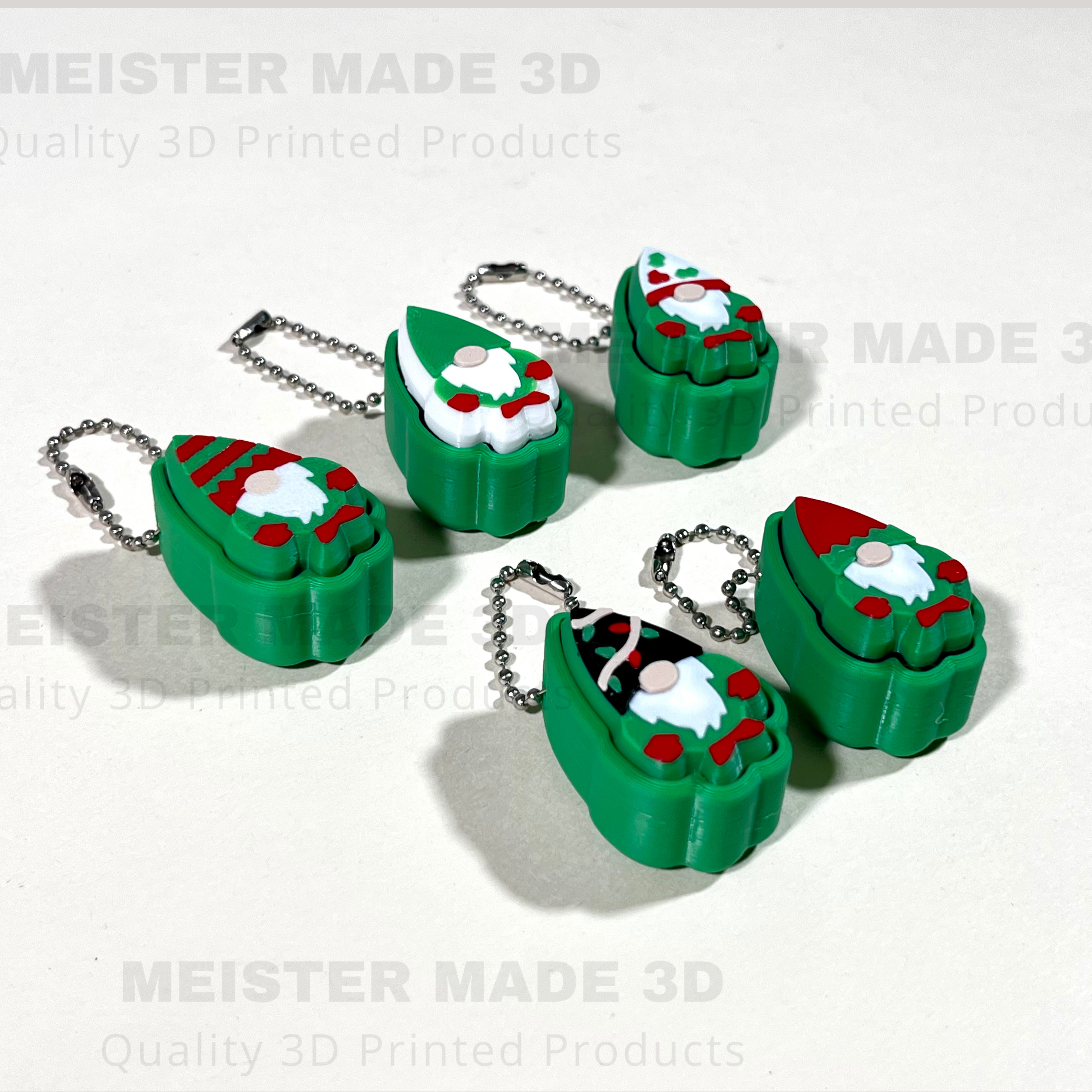 Christmas Gnome Fidget Clicker Keychain