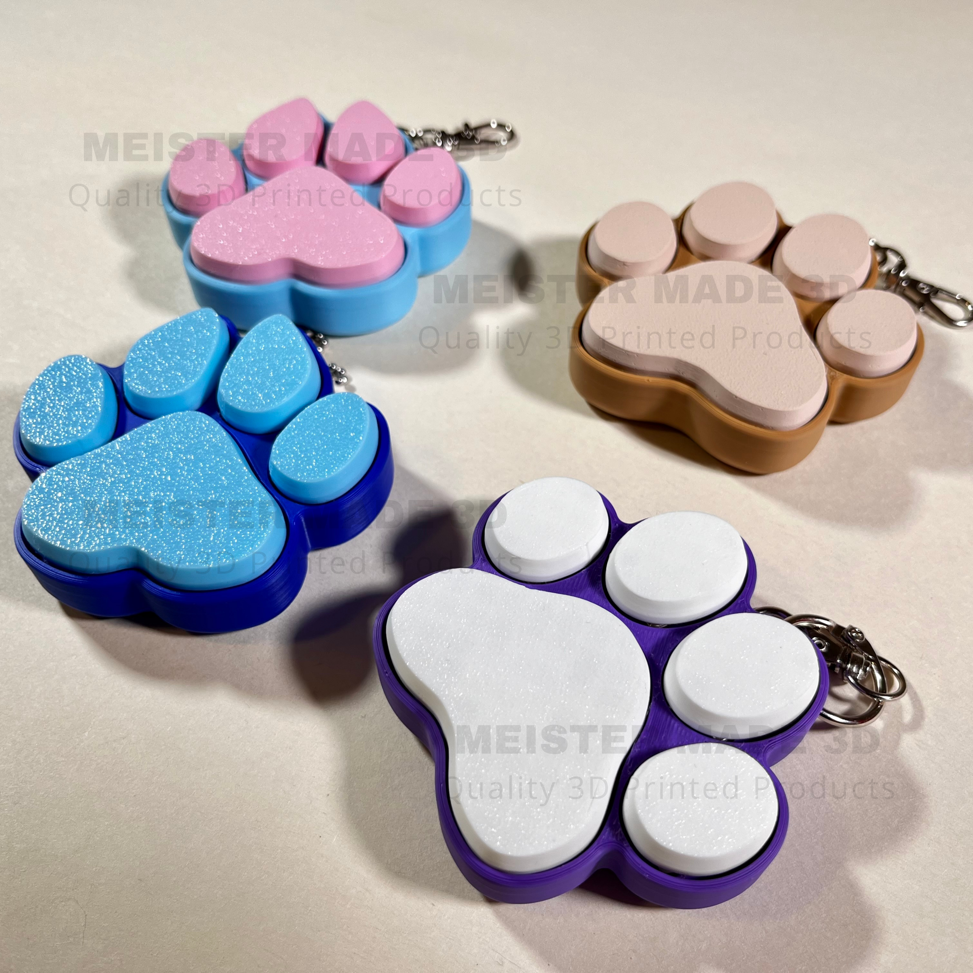 Dog/Cat Paw Fidget Clicker Keychain