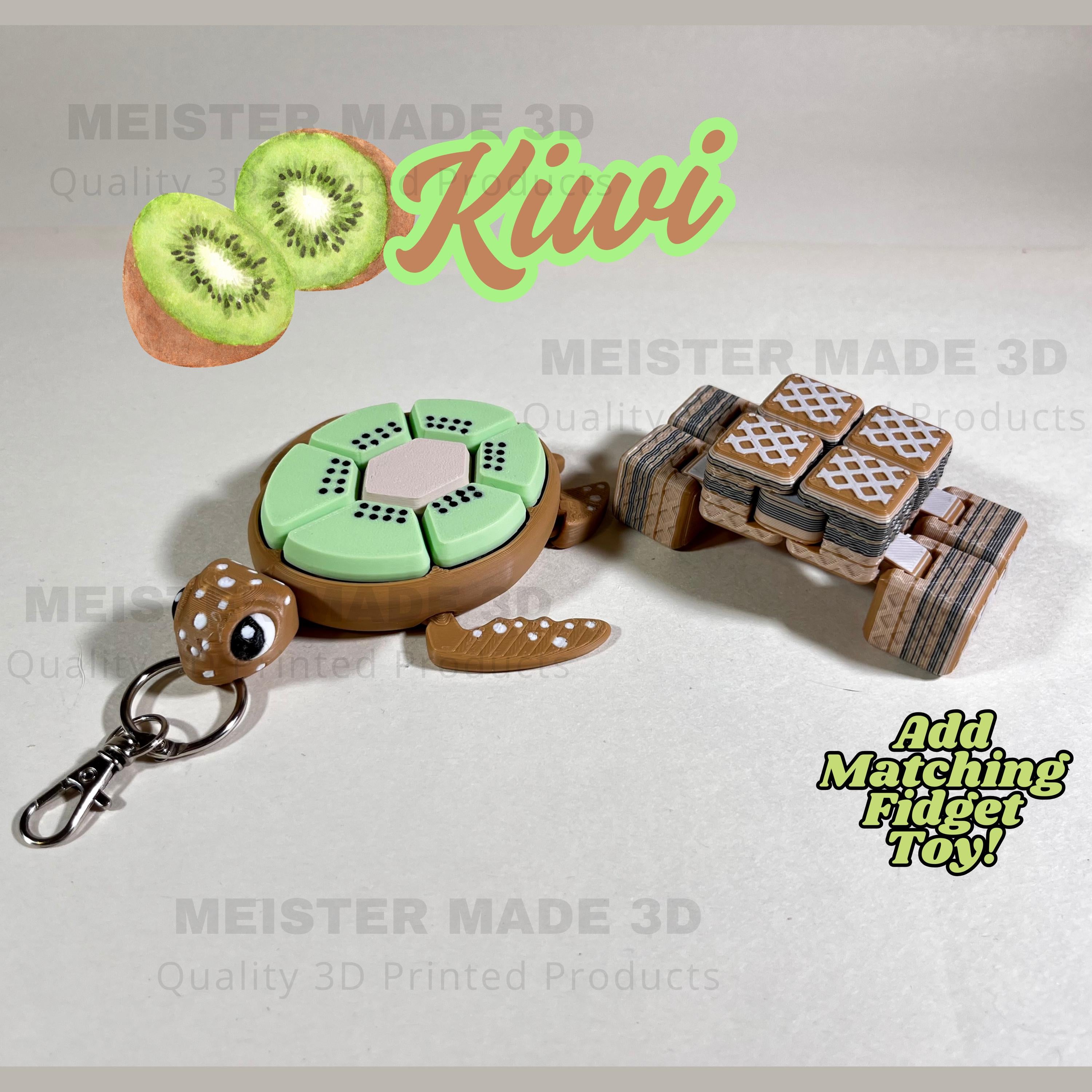Turtle Fidget Clickers, Fruit Series, Desktop and Keychains, Sensory Toy, Autism, ADHD, Stress, Anxiety Relief, ASMR, cute fidget toys