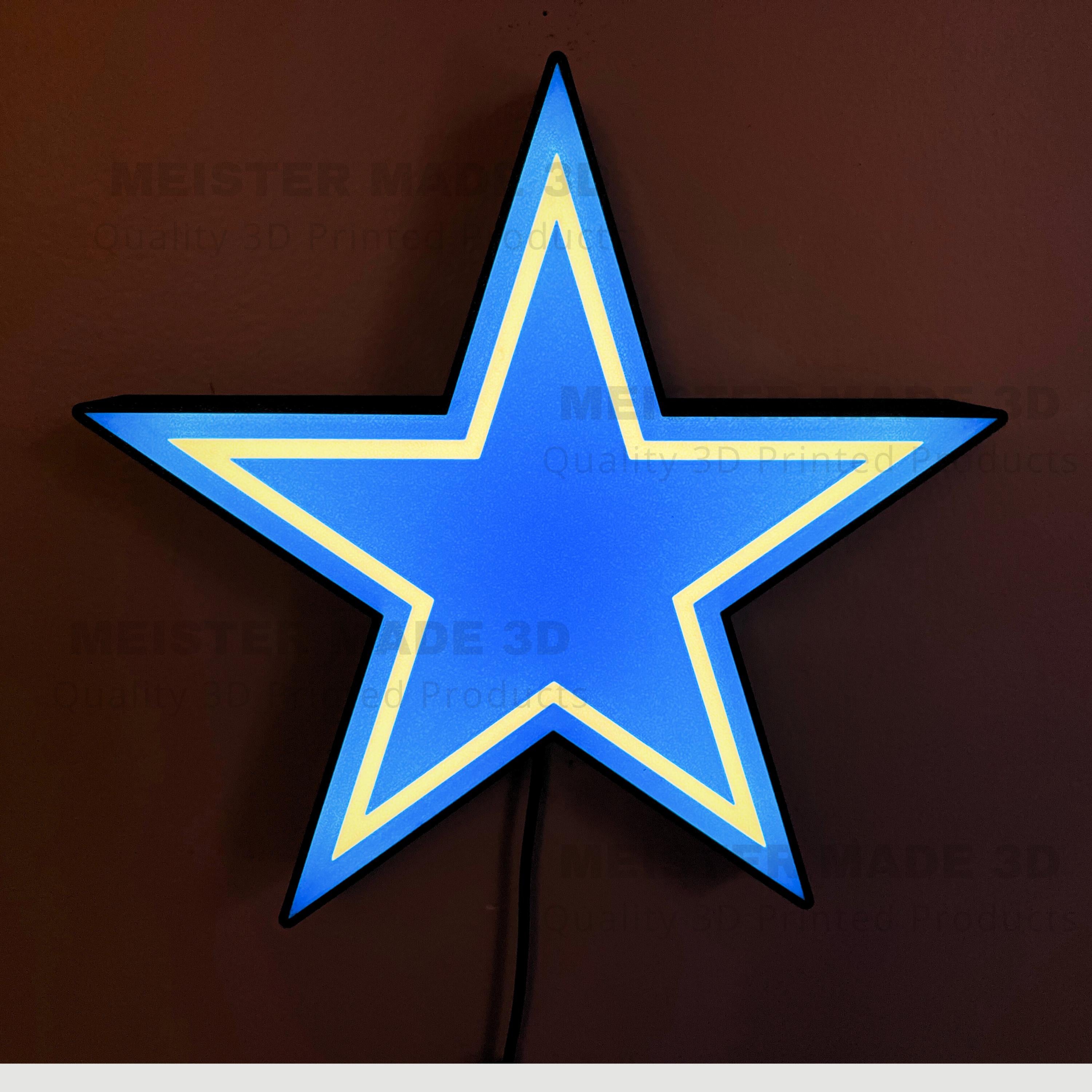 Cowboy, light up sign, LED sign, gift for football lover, illuminated sign, star, sports gifts, trending sports gifts, Dallas, customizable