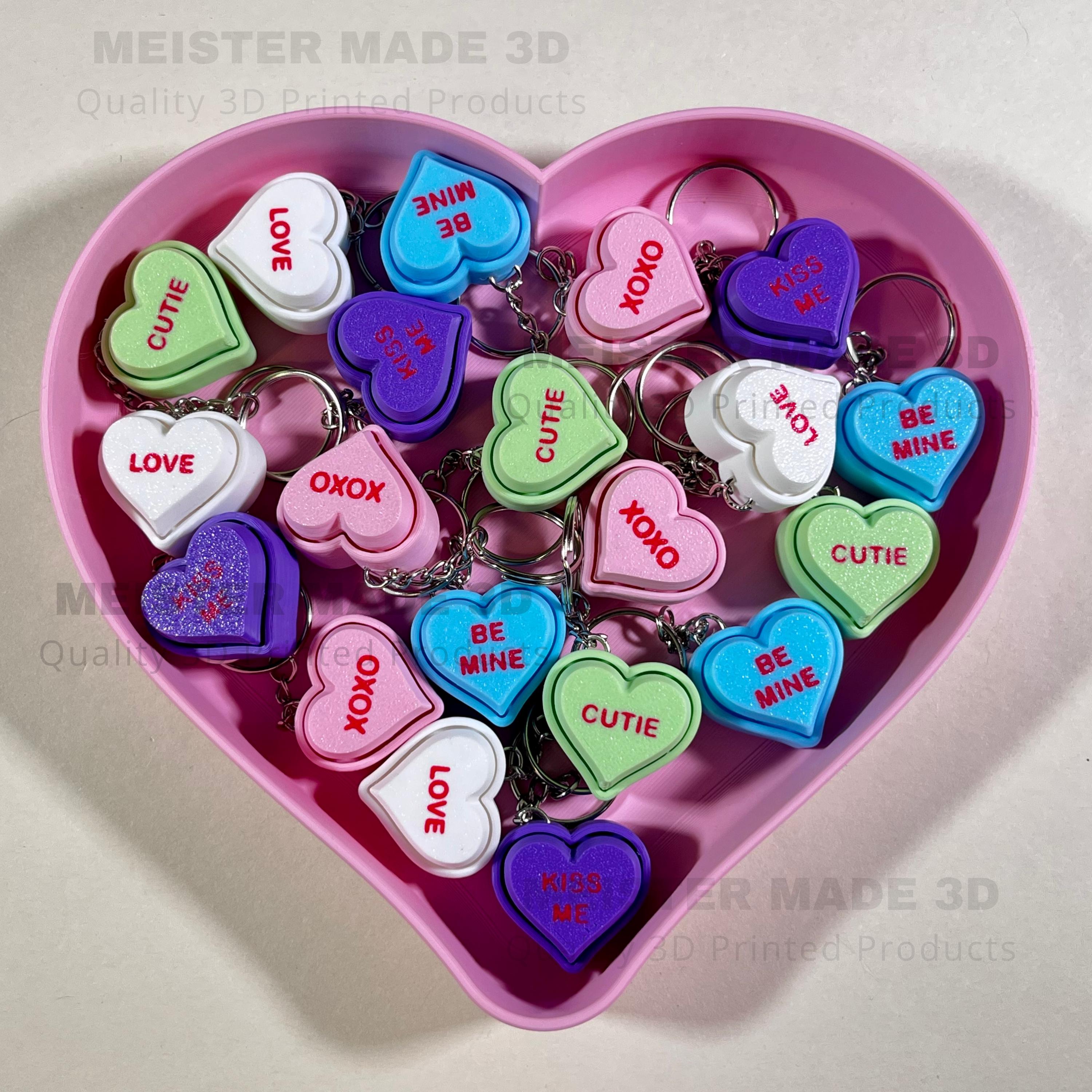 Valentines Heart Fidget Clicker Keychains, ADHD toys, Valentines gifts, Sensory toy, gifts for her, mechanical clicker, ASMR