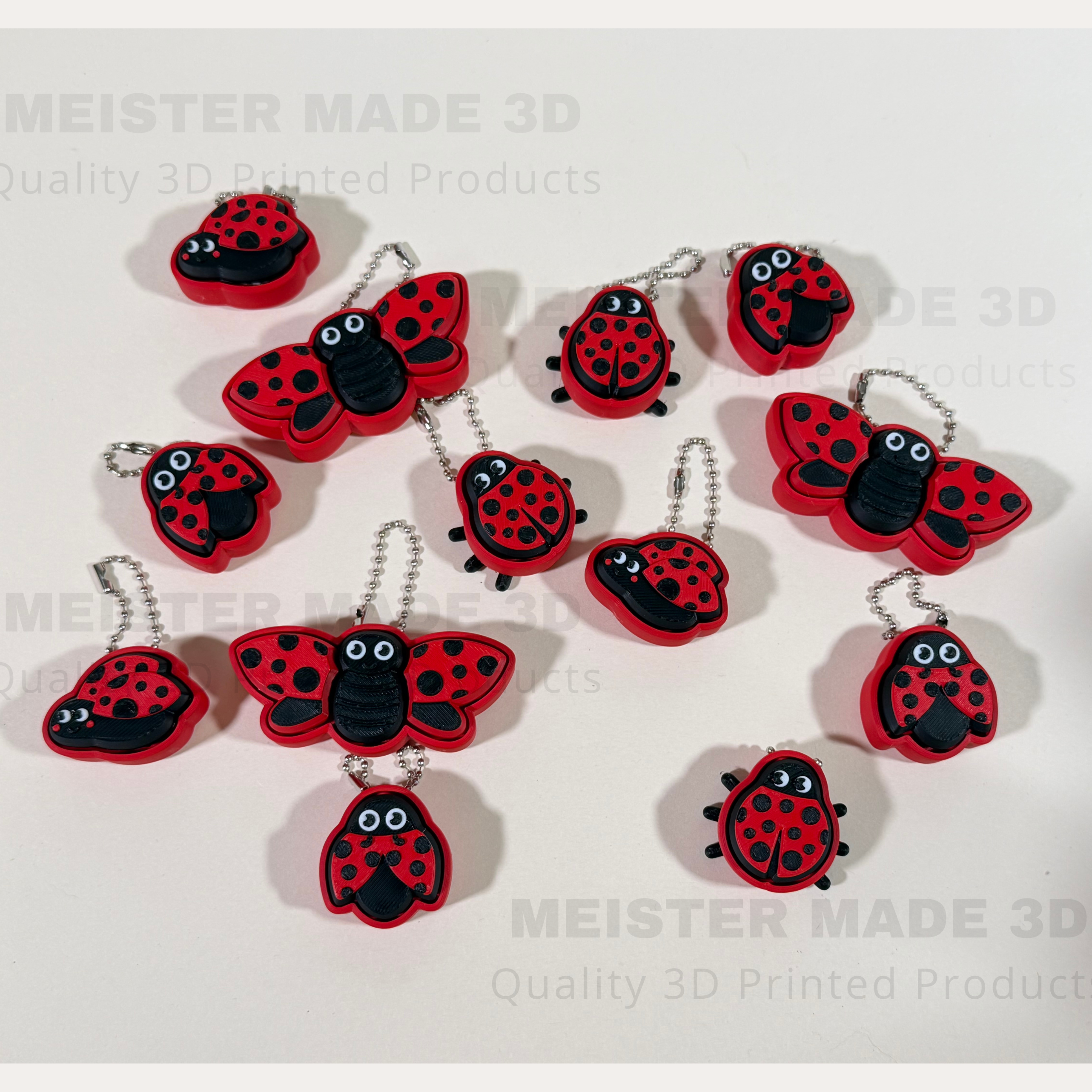 Ladybug Fidget Clicker Keychain