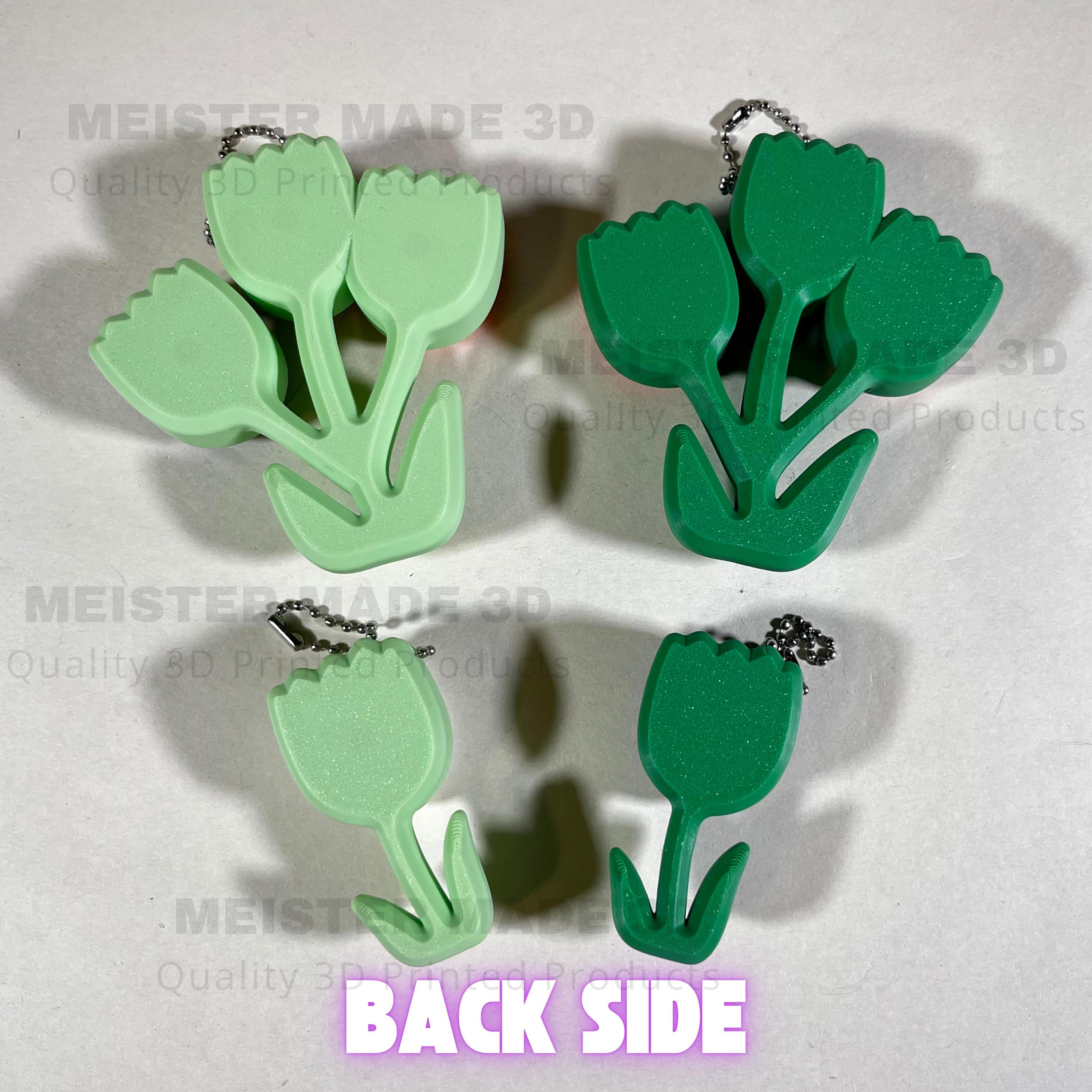 Colorful Tulip Fidget Clicker Keychain