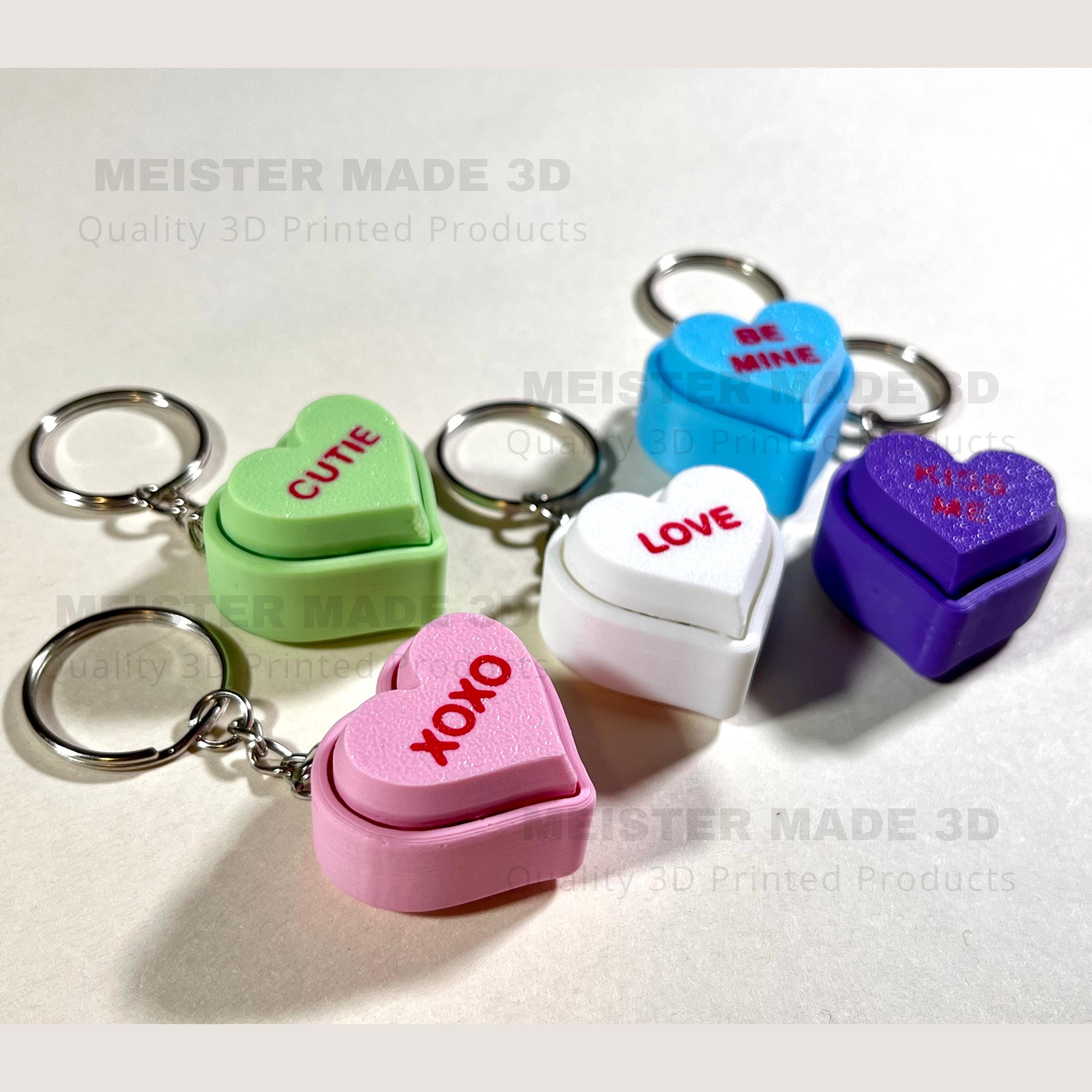 Valentines Heart Fidget Clicker Keychains, ADHD toys, Valentines gifts, Sensory toy, gifts for her, mechanical clicker, ASMR