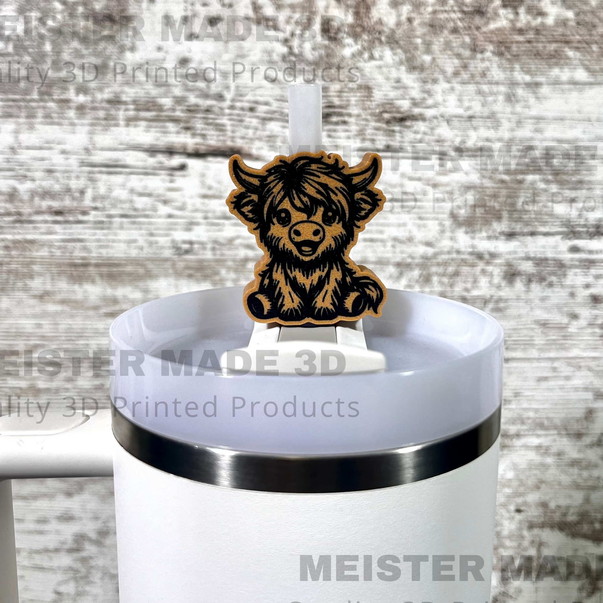 Highland Cow Stanley Tumbler Straw Buddy/Straw Topper available in multiple colors
