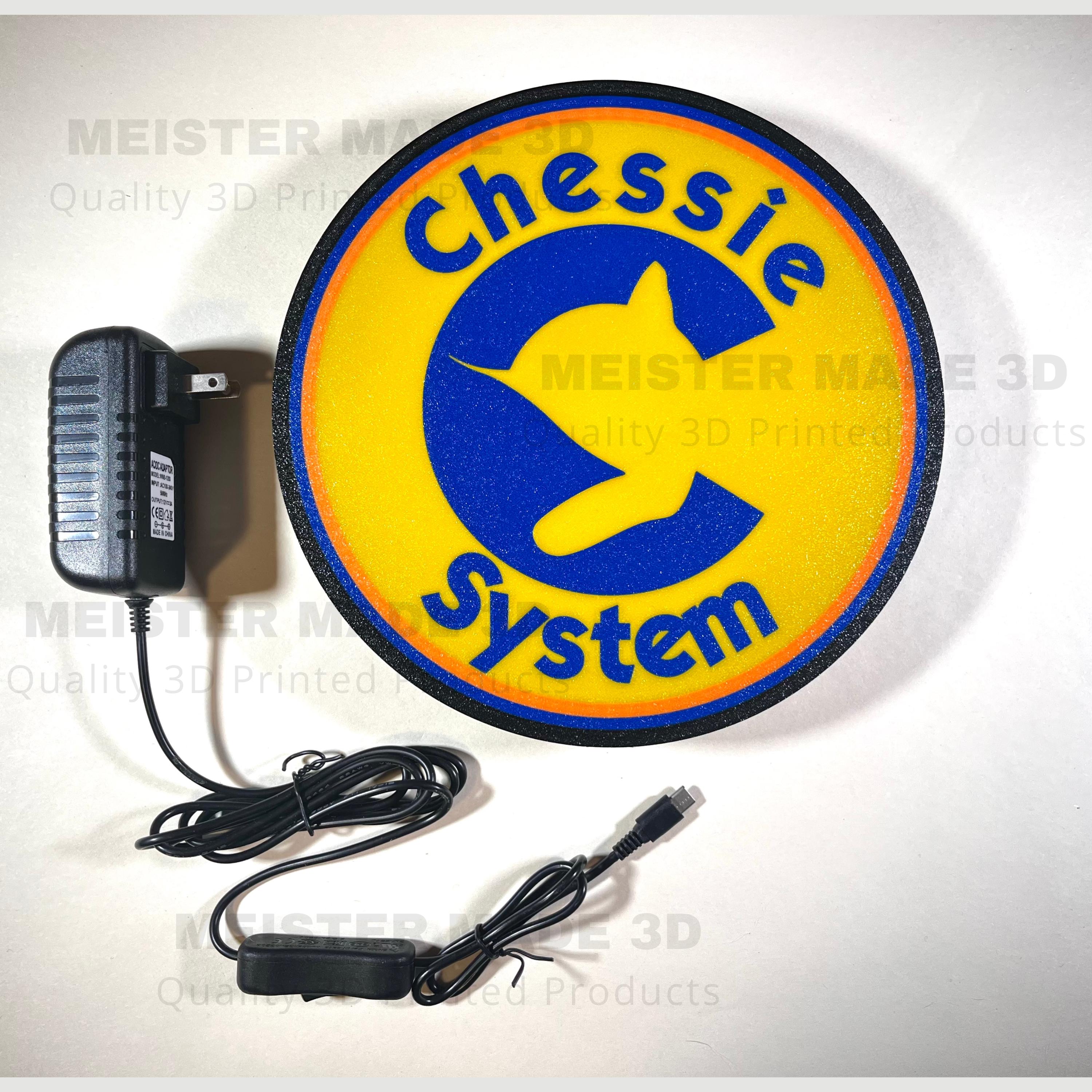 Chessie, Light Up Sign, LED Sign, C&O, train gifts, railroad collector, railroad sign, light up train sign, model railroad gift, Ohio