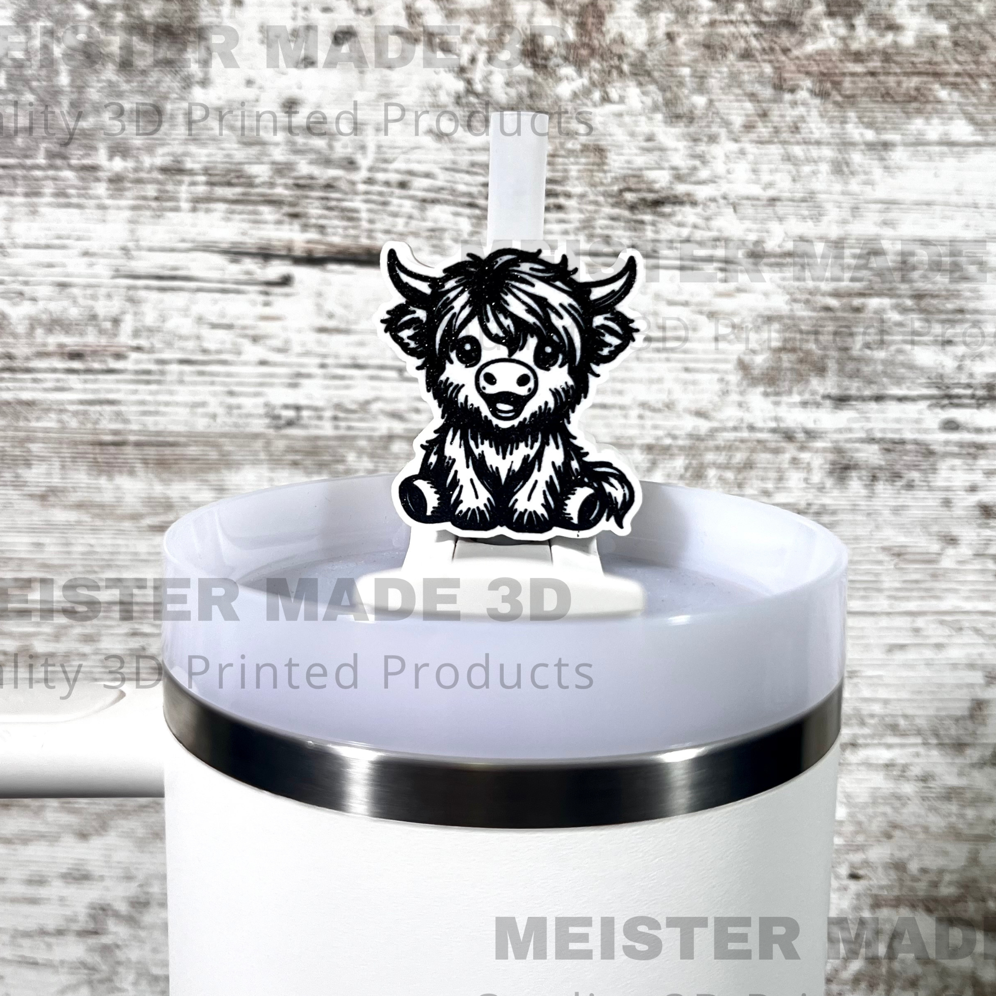 Highland Cow Stanley Tumbler Straw Buddy/Straw Topper available in multiple colors